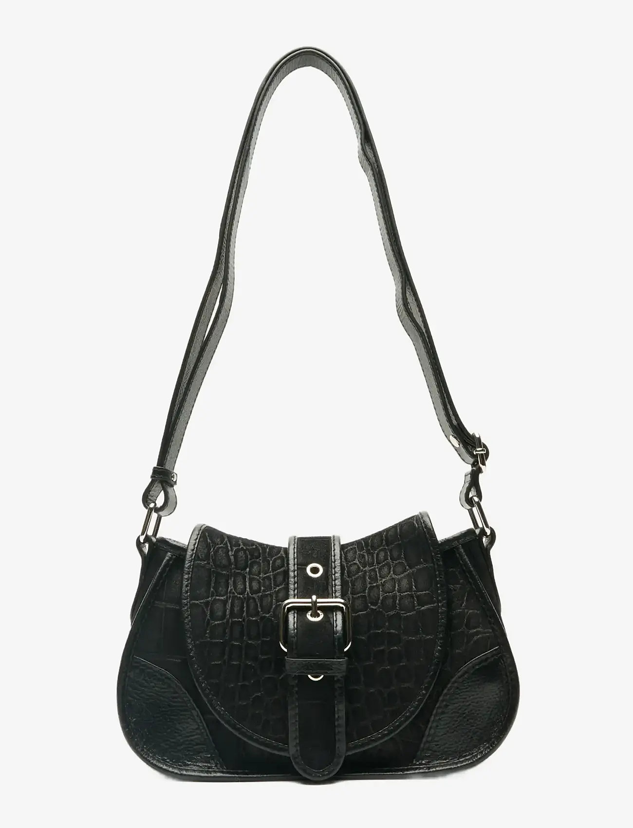 Nunoo - Small Maria Scale Suede Black - handbags - black - 1