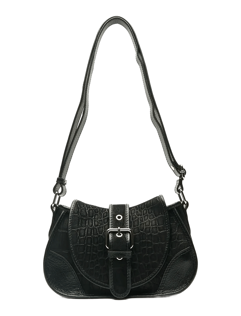 Nunoo - Small Maria Scale Suede Black - handbags - black - 1