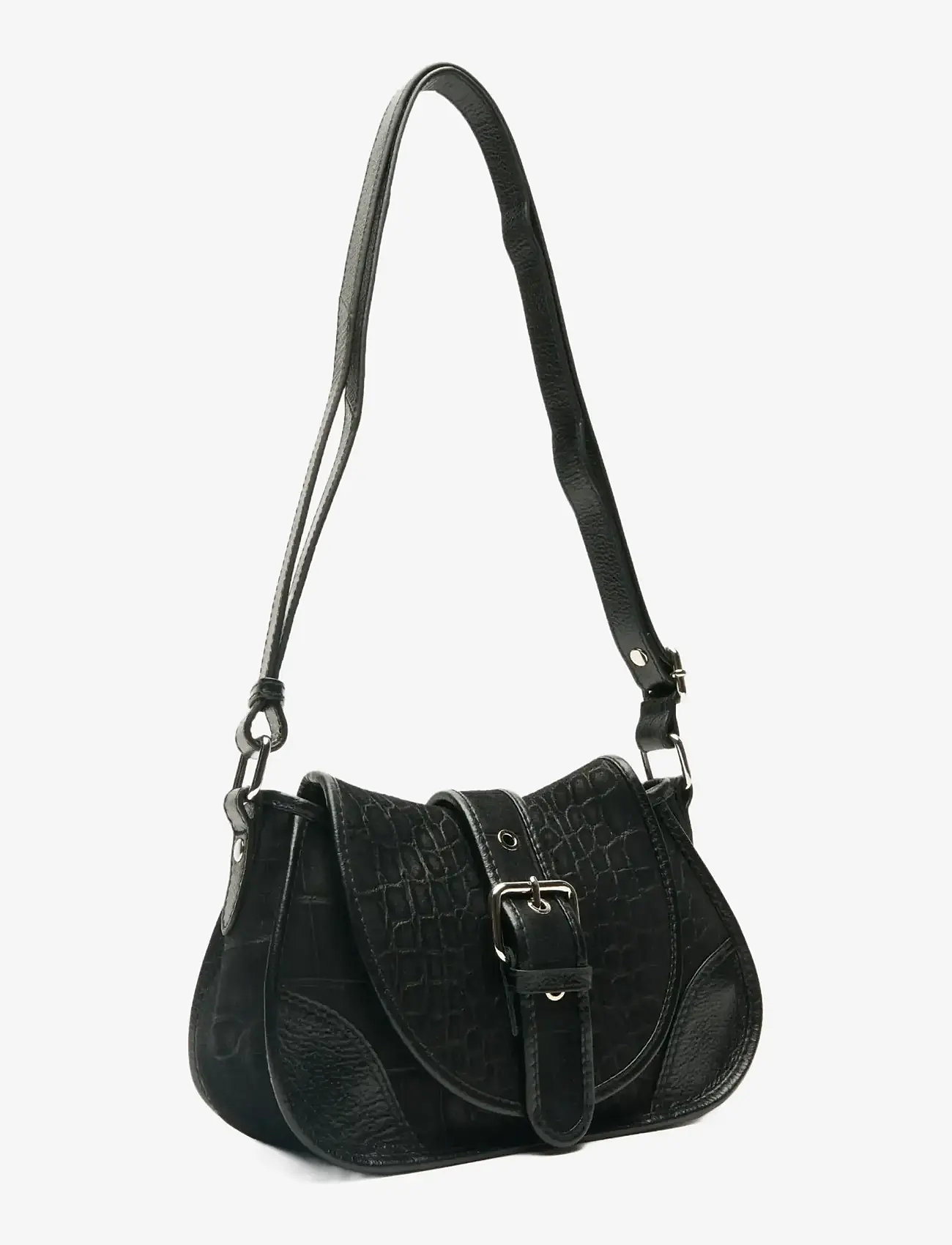 Nunoo - Small Maria Scale Suede Black - handbags - black - 2