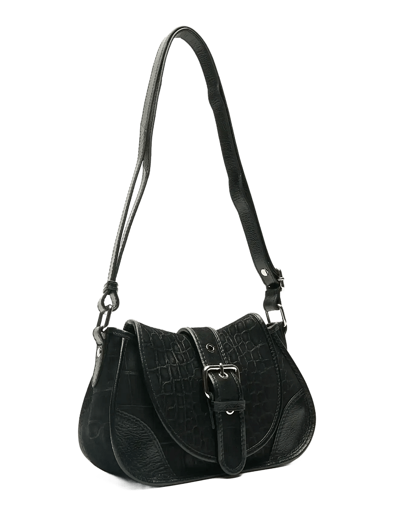 Nunoo - Small Maria Scale Suede Black - handbags - black - 2
