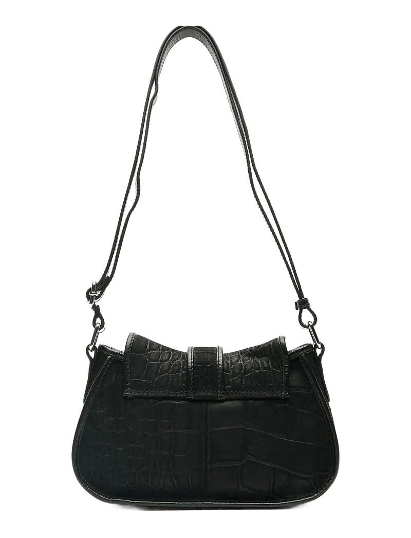 Nunoo - Small Maria Scale Suede Black - handbags - black - 3