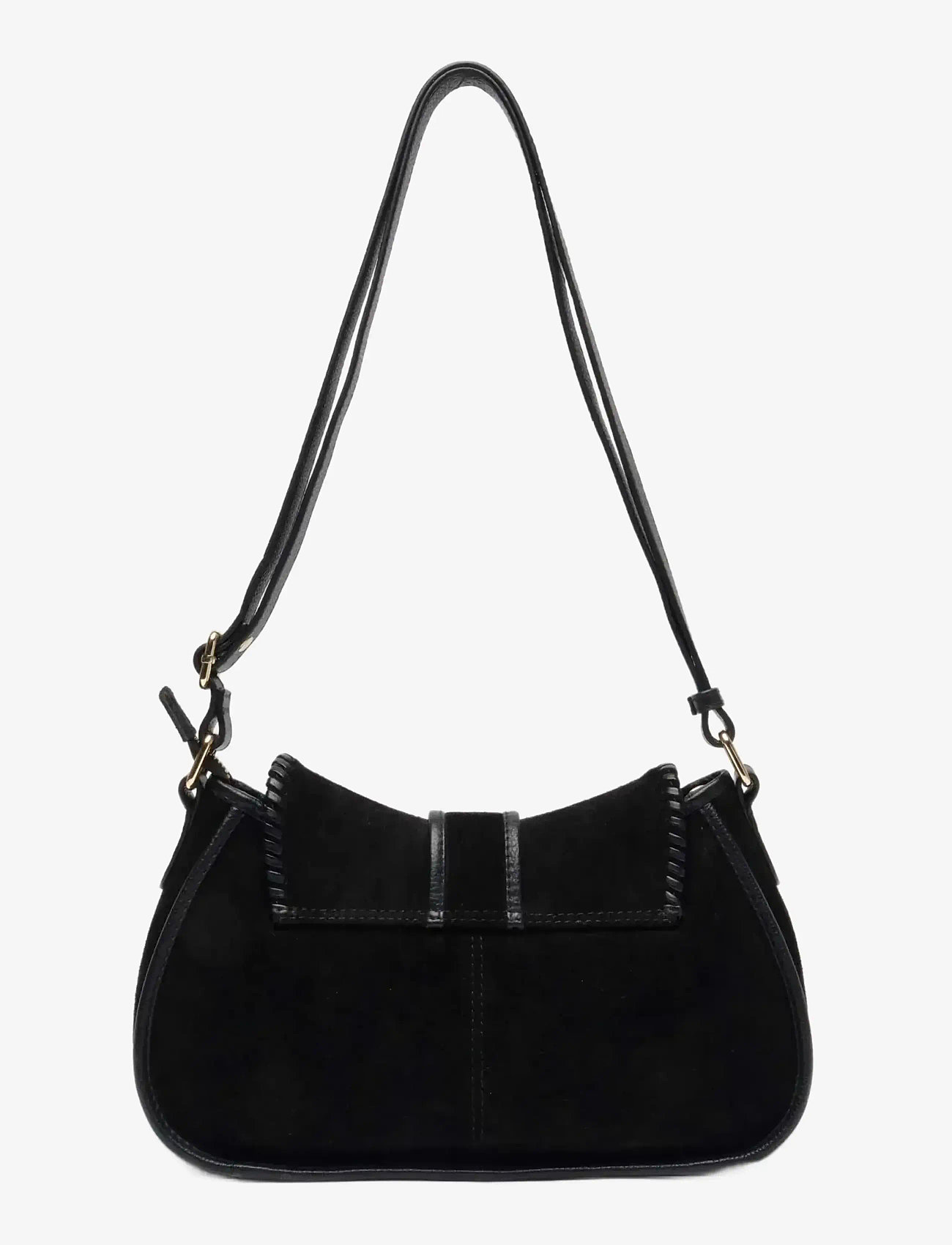 Nunoo - Maria Stitch Suede Black w. Gold - skuldertasker - black - 2