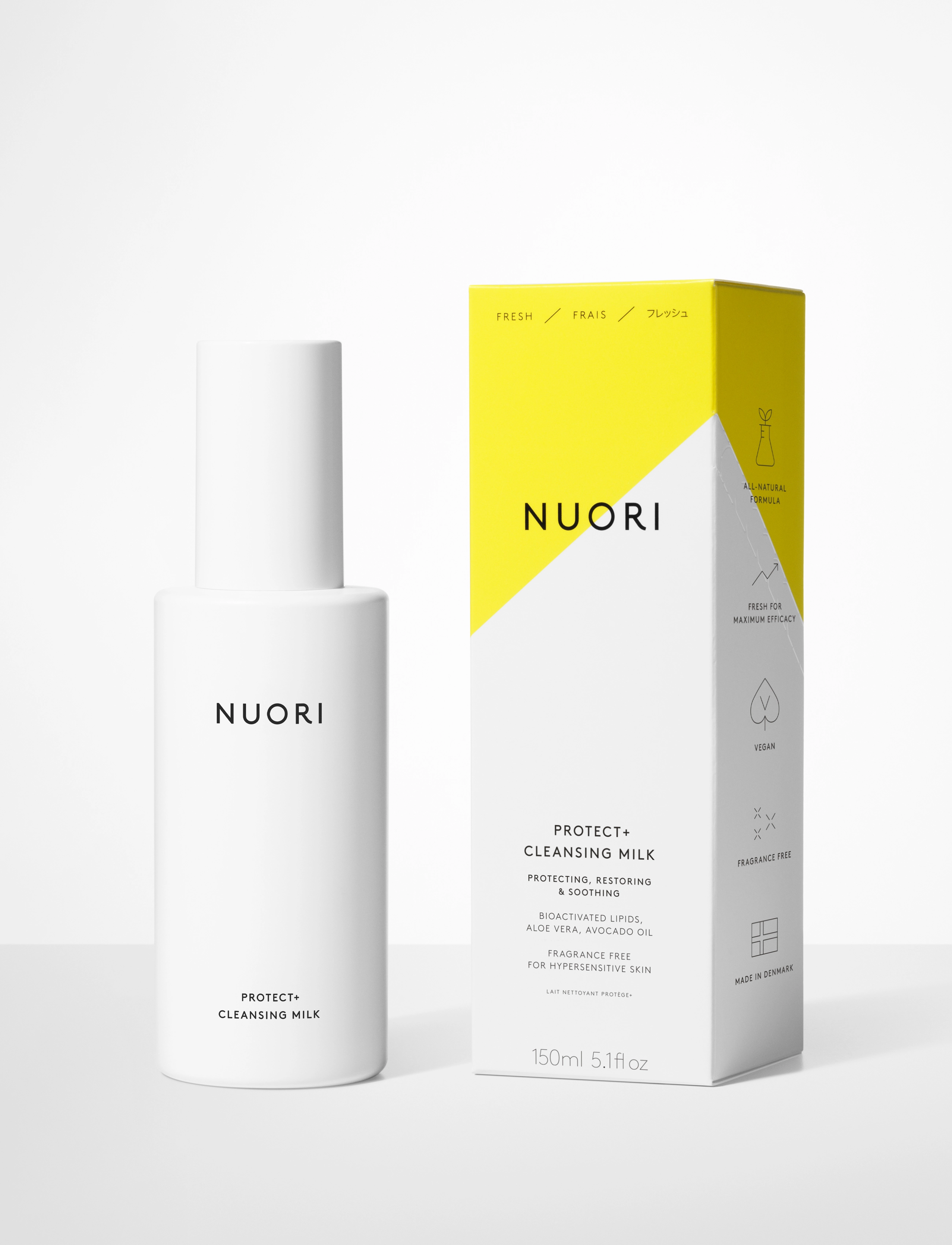 Nuori - Protect+ Cleansing Milk Fragrance Free - rengöringsmjölk - white - 2