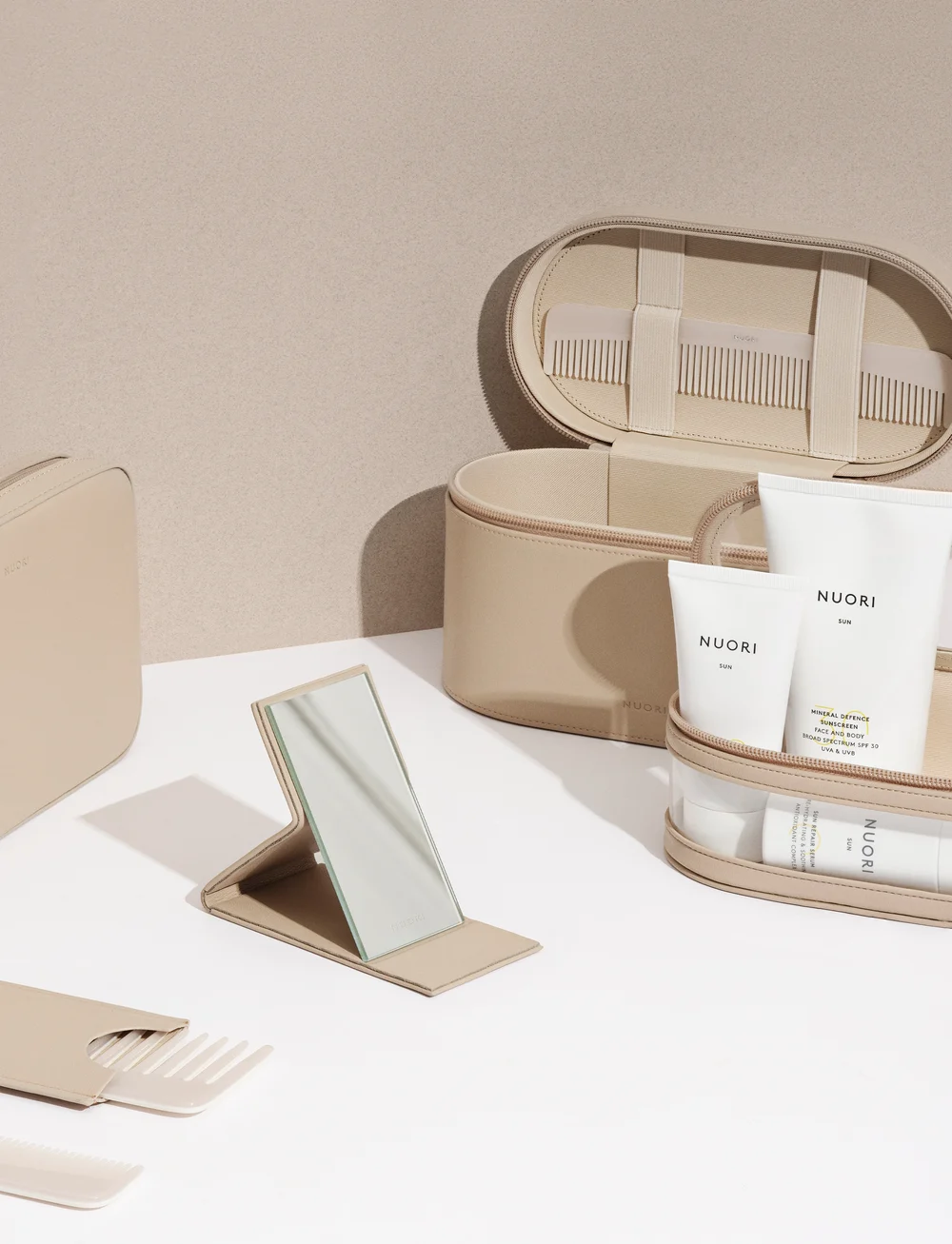 Nuori - NUORI Getaway Travel Case Set - Neutral - makeup - neutral - 4