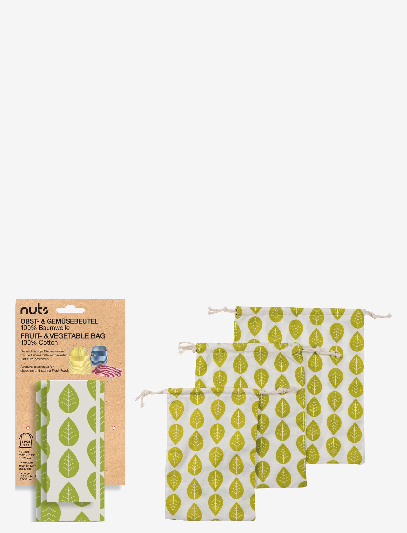 nuts - Fruit & Vegetable Bags Set 3 pc - green - 0