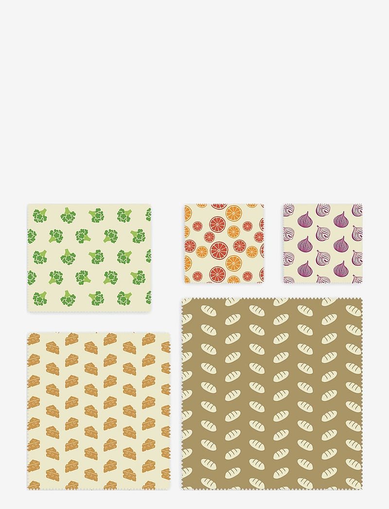 nuts - Bivoksindpakning Universal, sæt 5 stk - green, cream, purple, brown, orange - 0