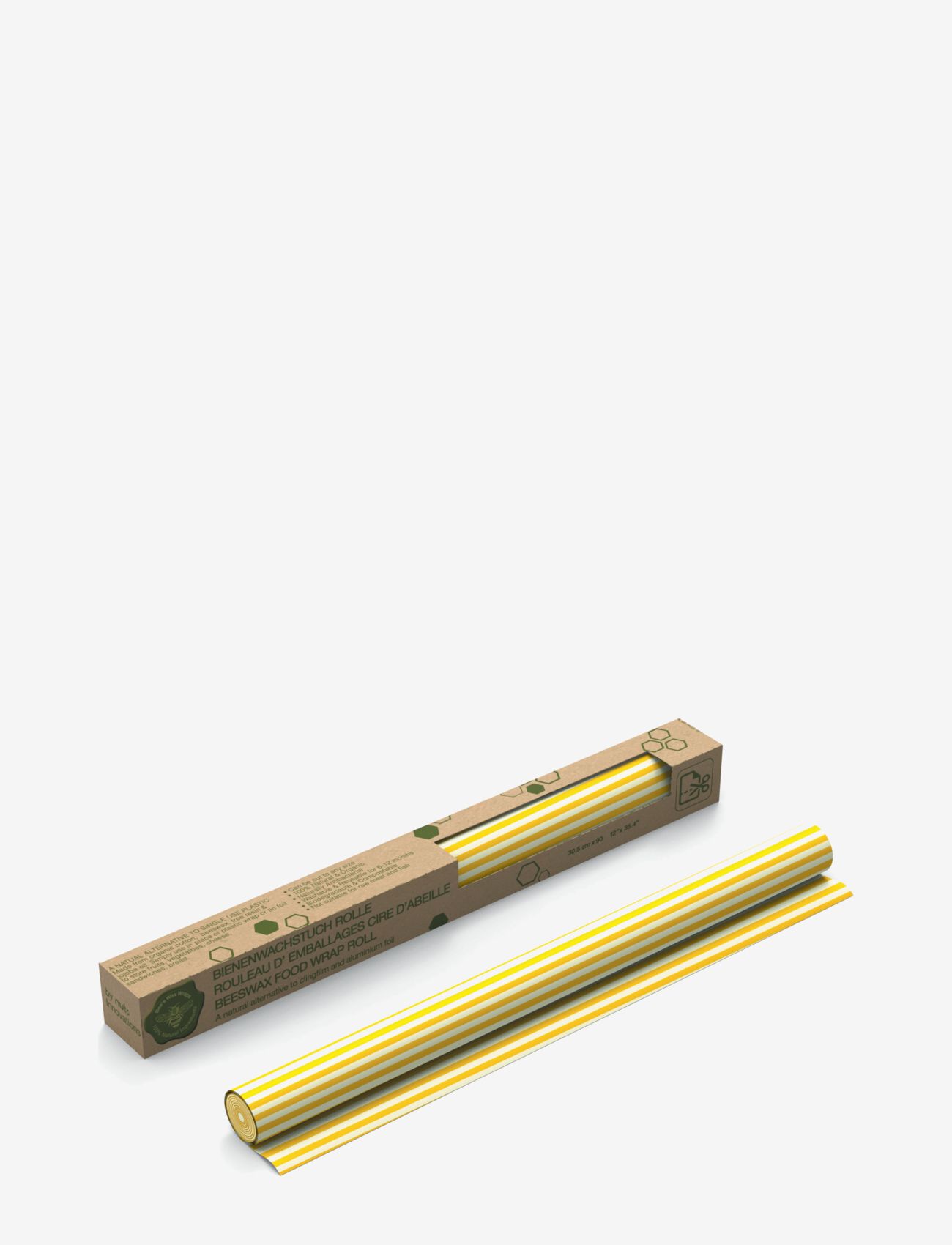 nuts - Bivoksindpakning i rulle, striber gul 30,5x90cm - yellow - 0