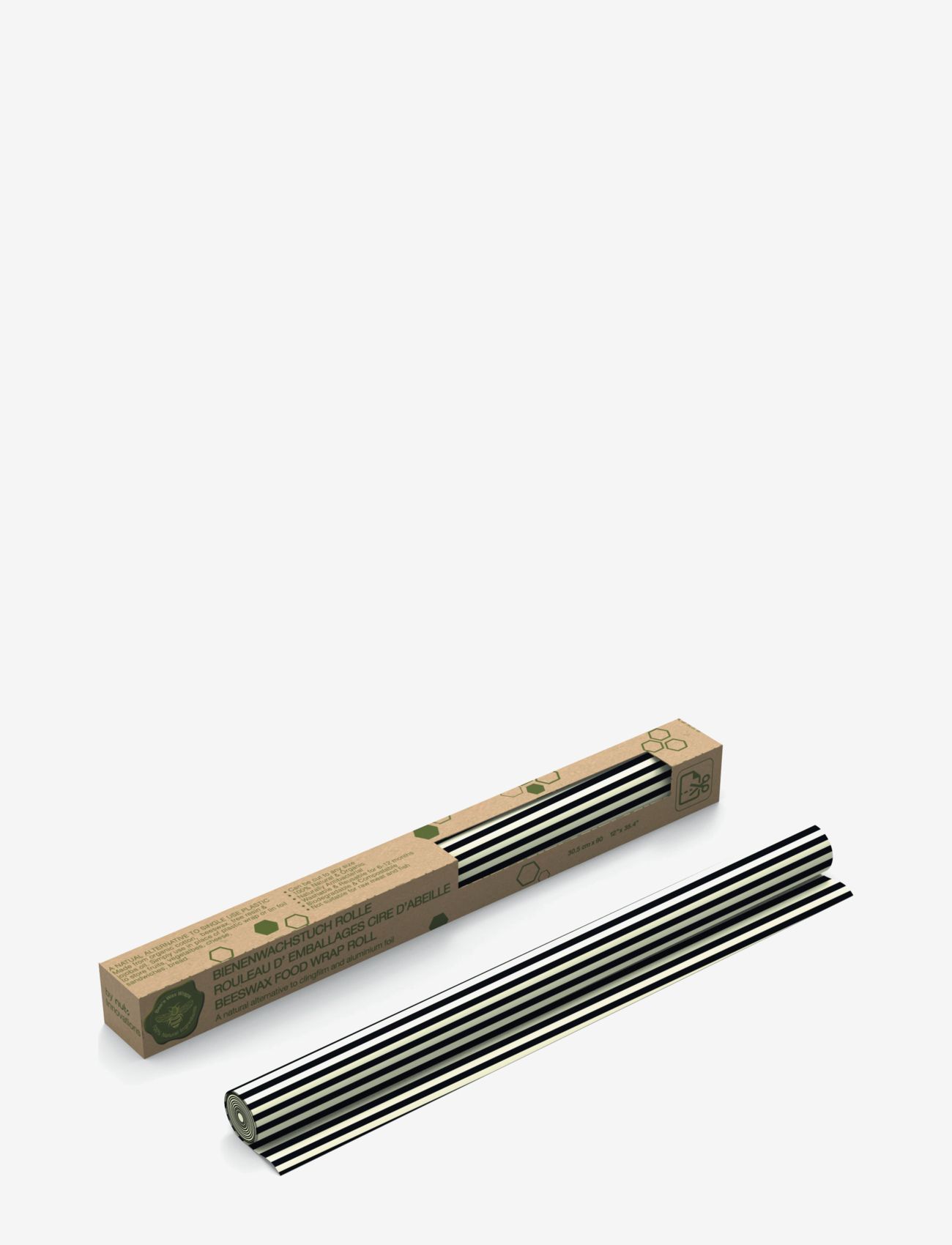 Bivoksindpakning i rulle, striber sort 30,5x90cm - BLACK