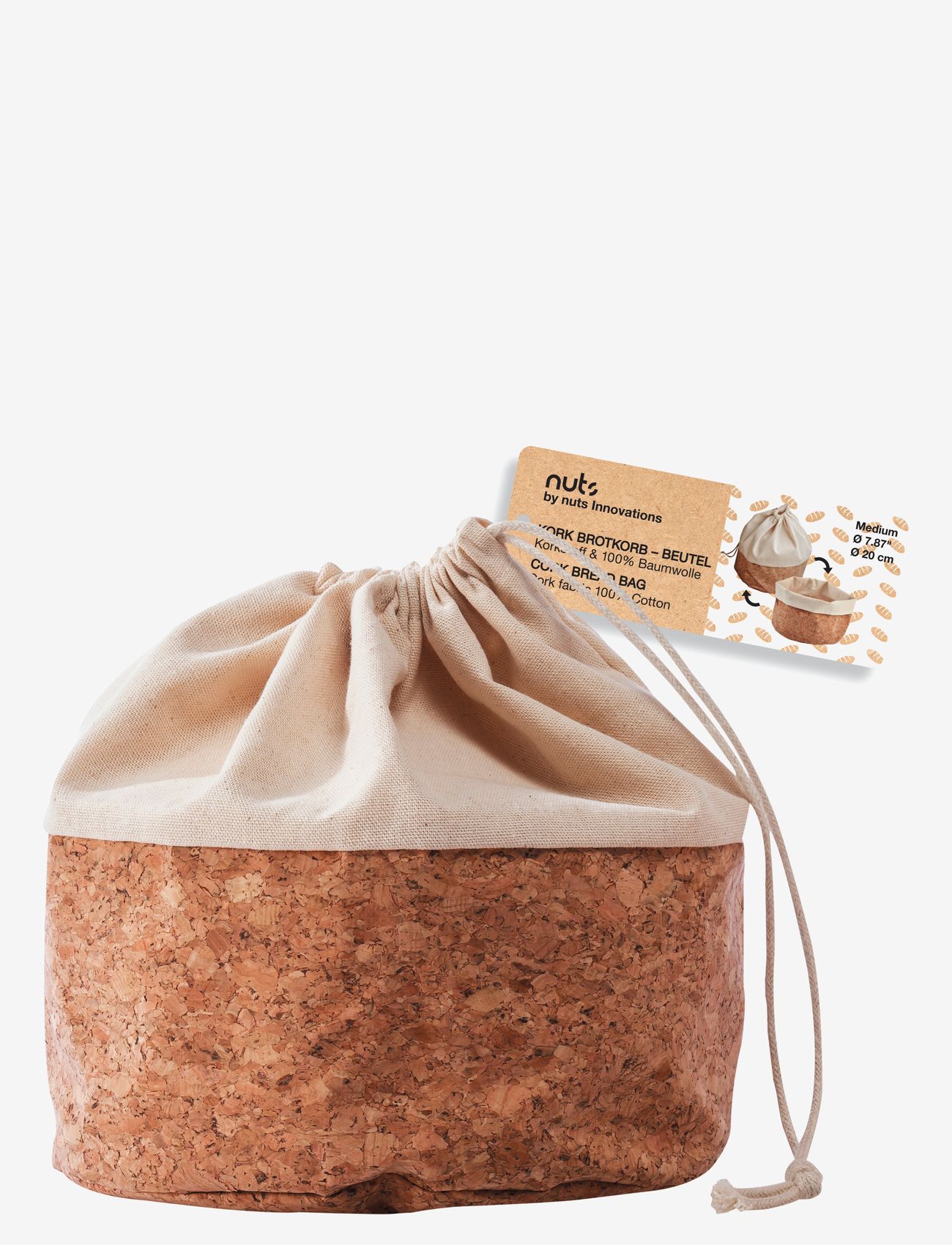 nuts - Bread Bag - Fruit Basket M with cord - brown - 0