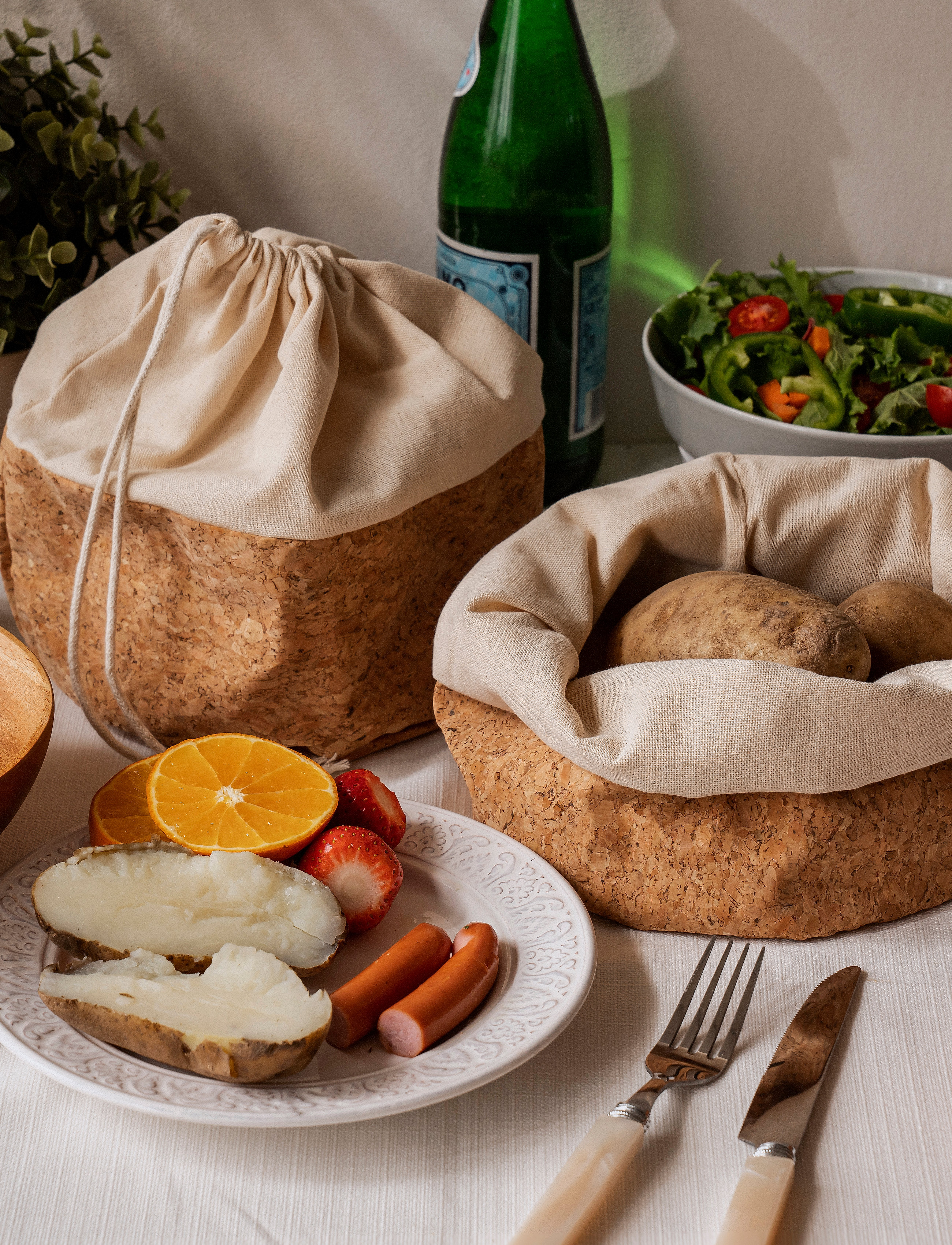 nuts - Bread Bag - Fruit Basket M with cord - brown - 1