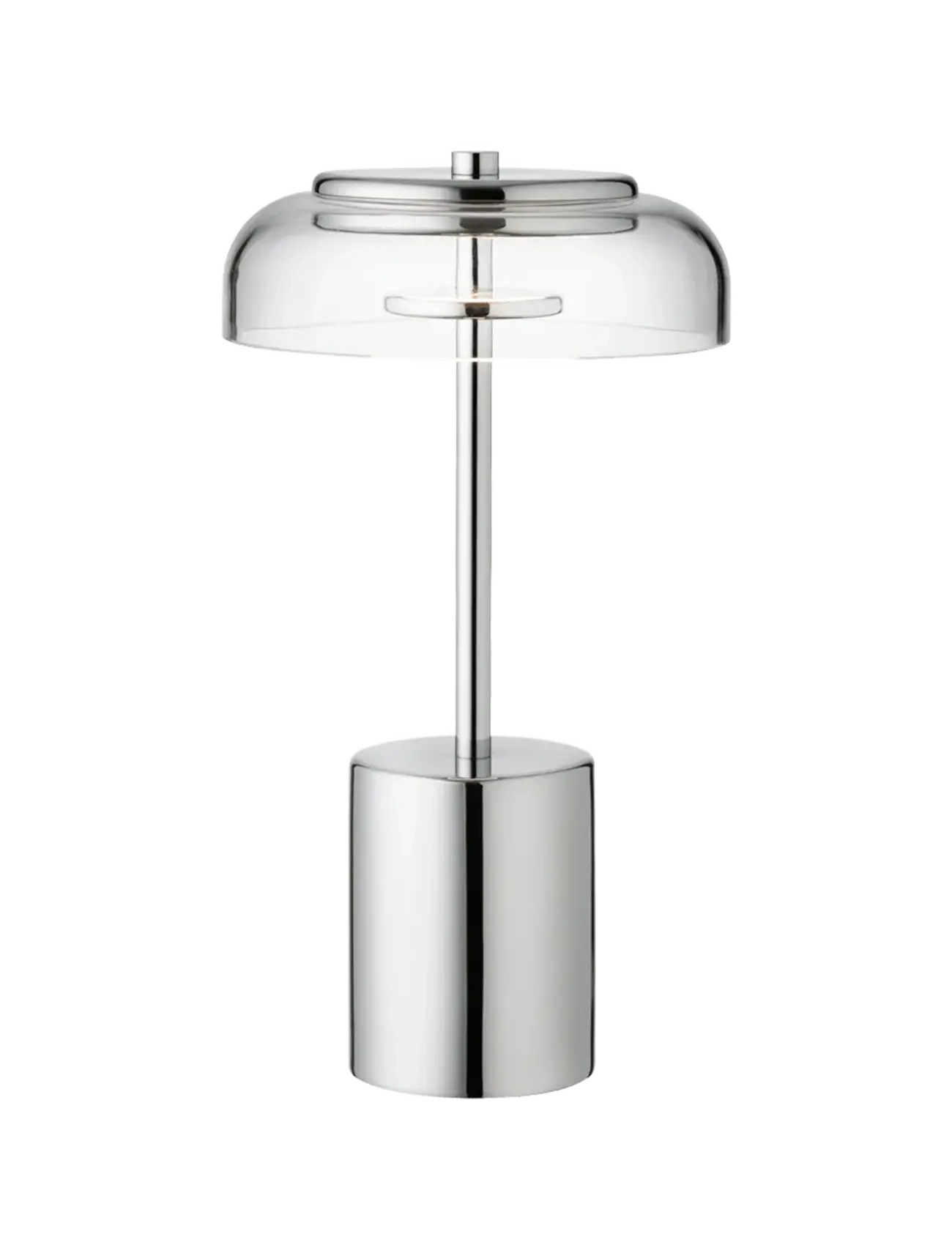 Nuura Blossi Table Mini, portable - Transportable lamper - CHROME / CLEAR / silver