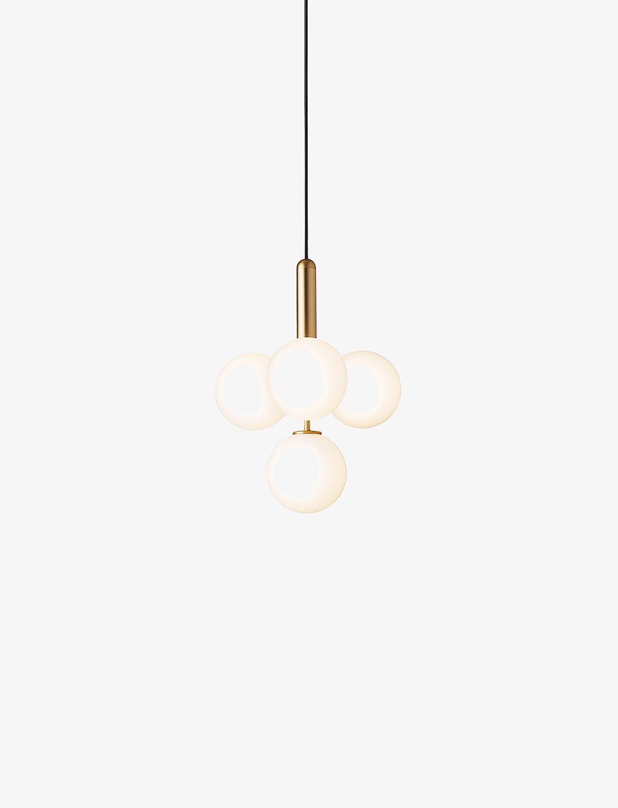 Nuura - Miira 4 - pendellampen - brass/opal white - 2