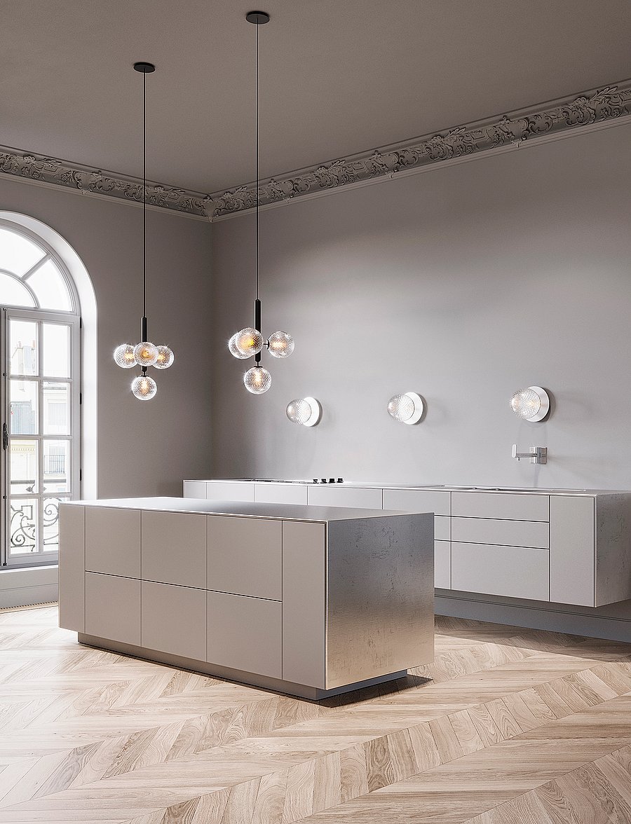Nuura - Miira 4 - piekaramās lampas - rock grey/optic clear - 4
