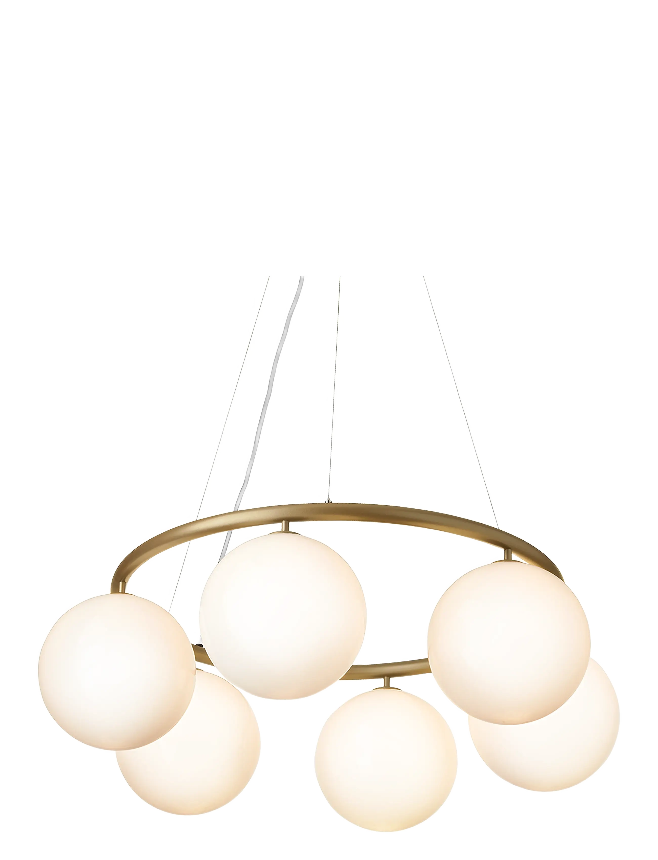 Nuura - Miira 6 Circular - pendellampen - brass / opal - 1