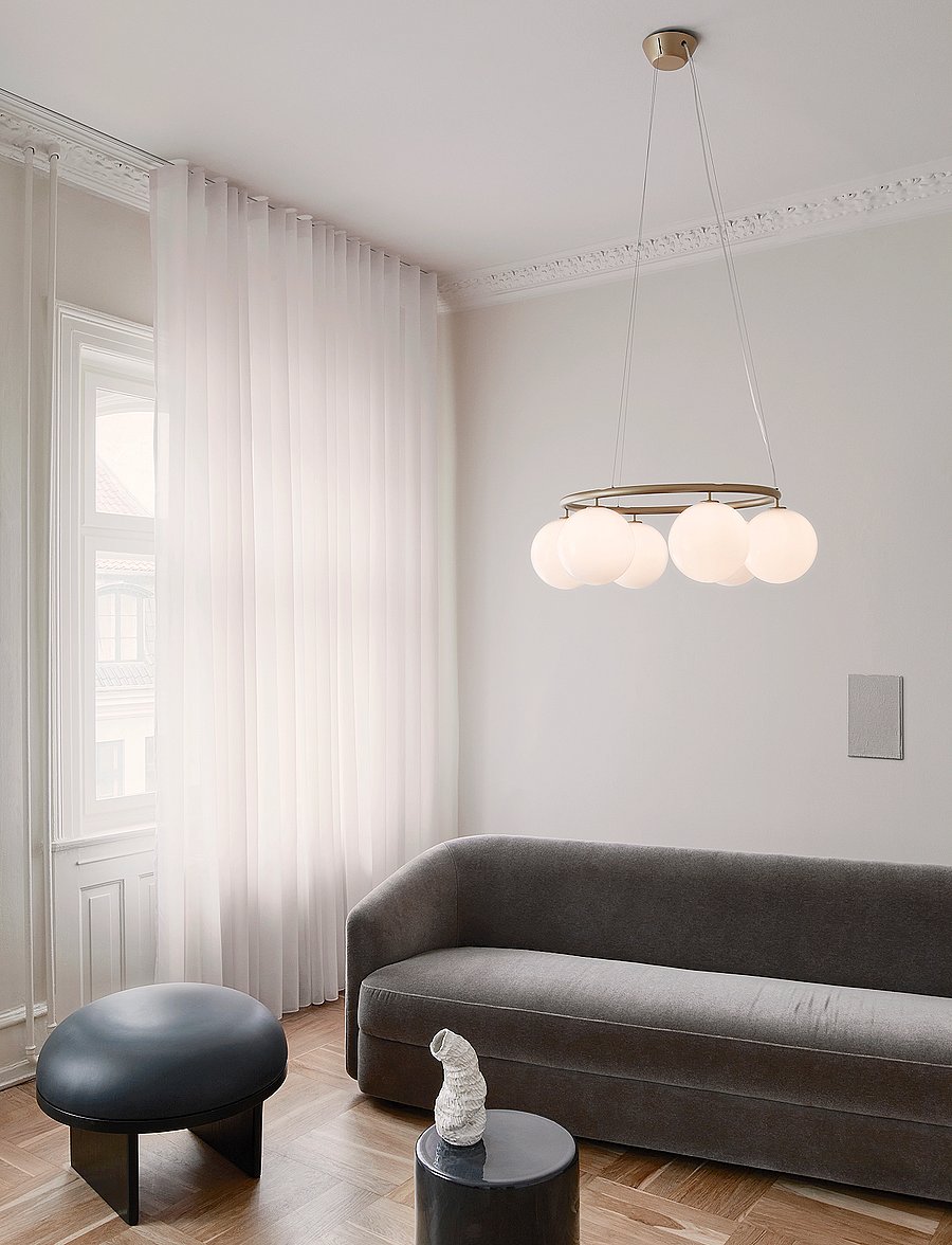 Nuura - Miira 6 Circular - pendellampen - brass / opal - 0