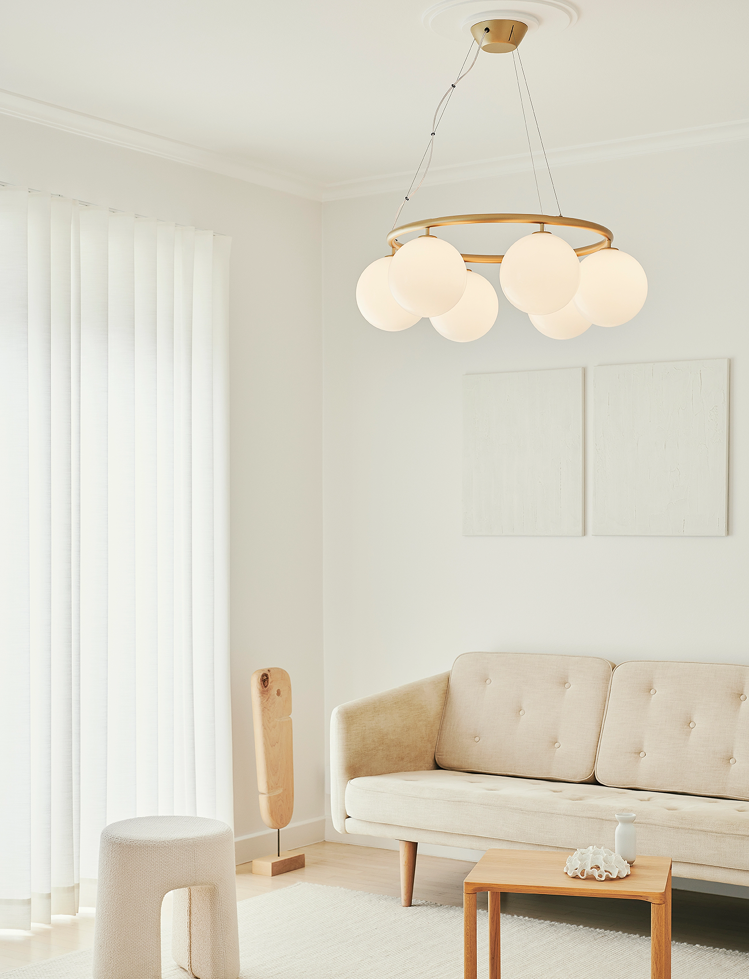 Nuura - Miira 6 Circular - pendellampen - brass / opal - 3