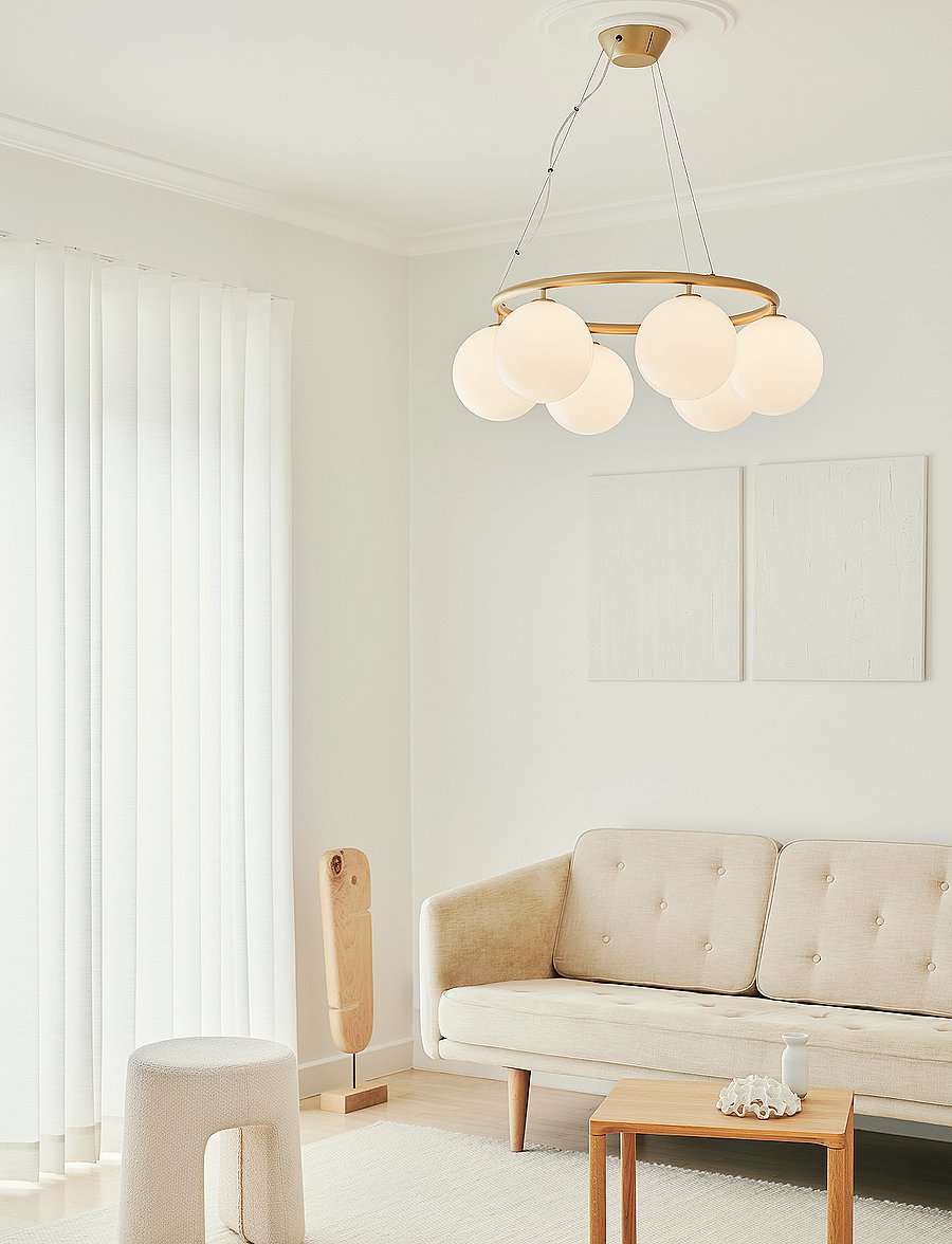 Nuura - Miira 6 Circular - pendellampen - brass / opal - 3
