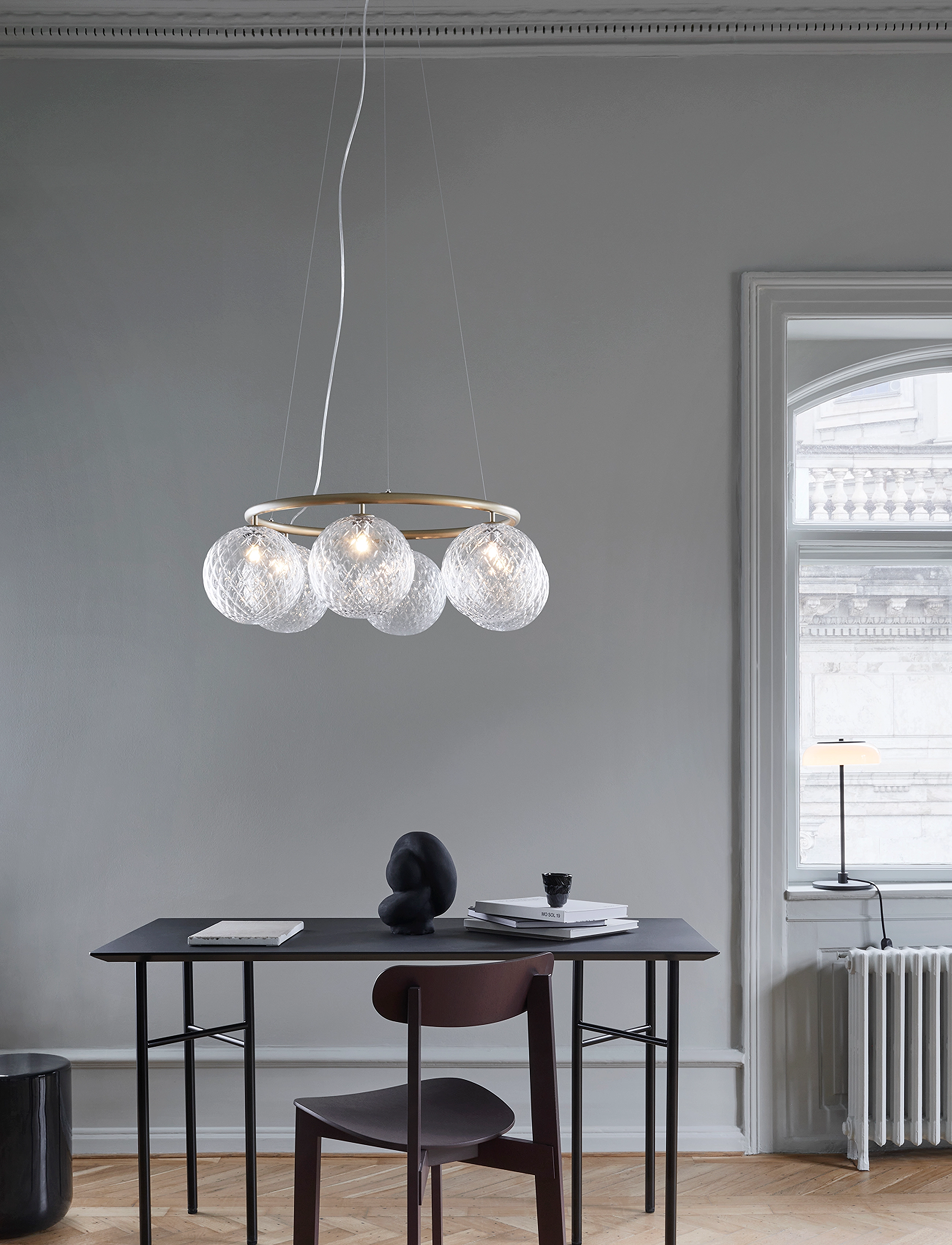 Nuura Miira 6 Circular, Ø 80 cm, Ceiling Lamps, Gold - Pendant Homeware