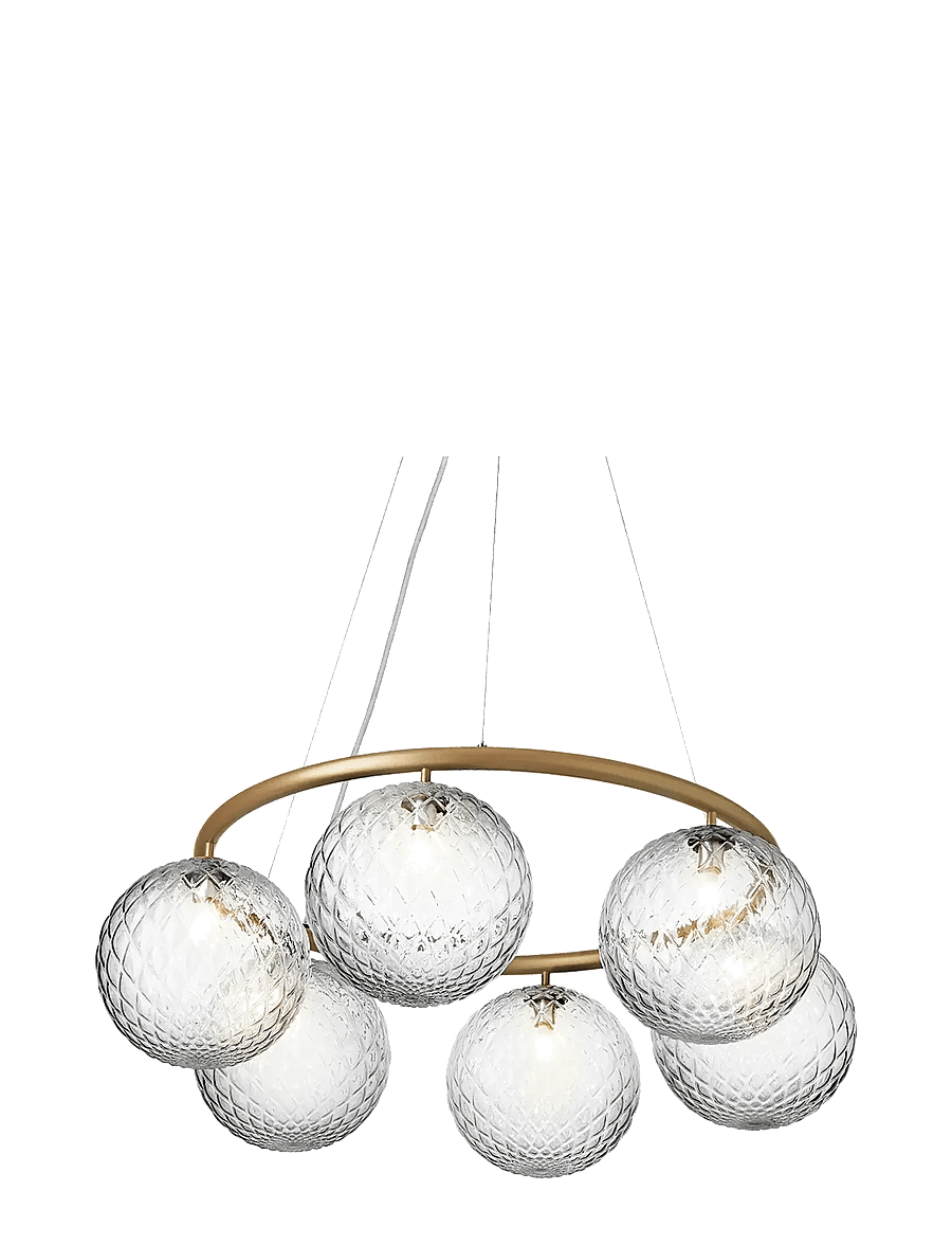 Nuura - Miira 6 Circular - pendellampen - brass / optic clear - 2