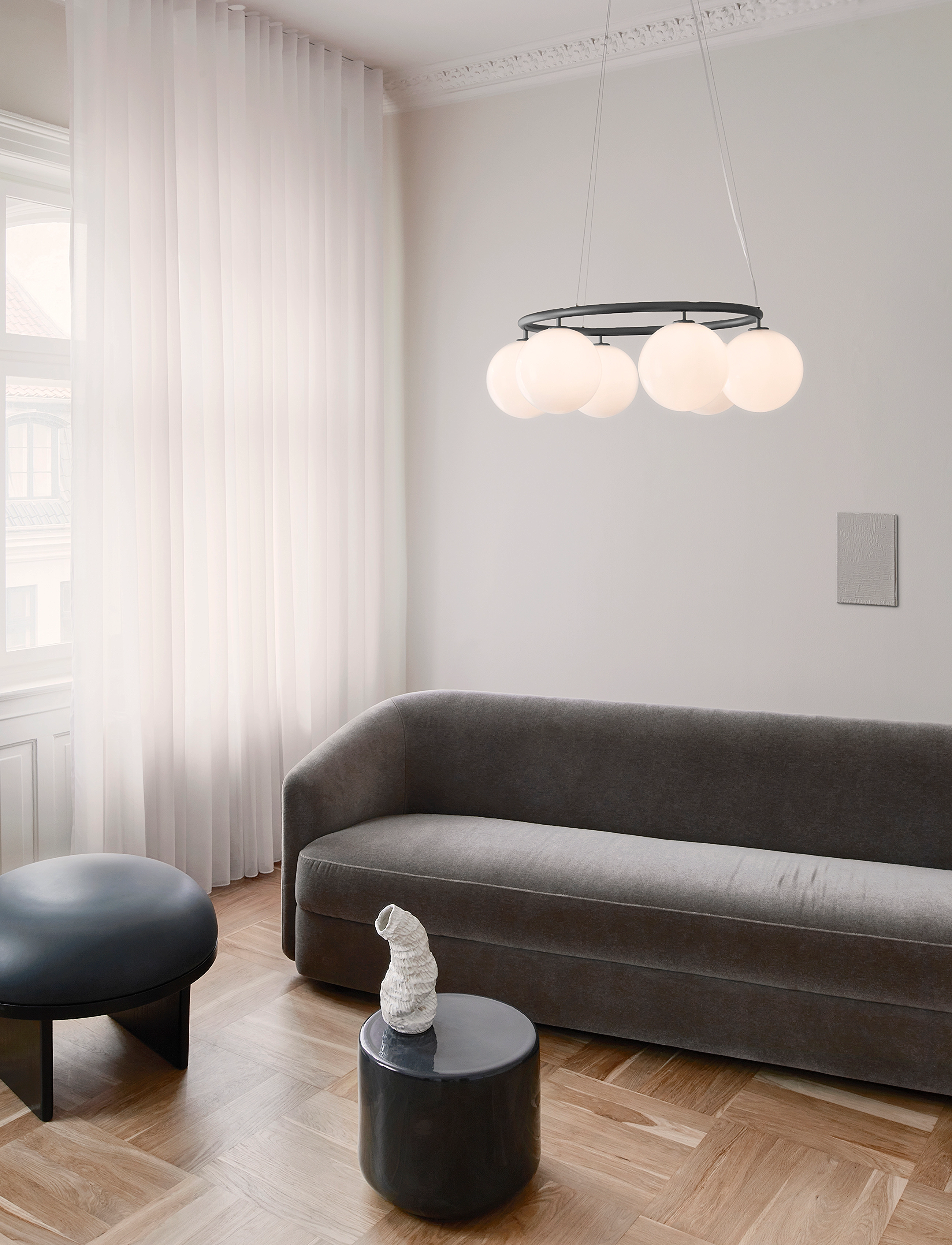 Nuura Miira 6 Circular - Beleuchtung - ROCK GREY / OPAL / grey