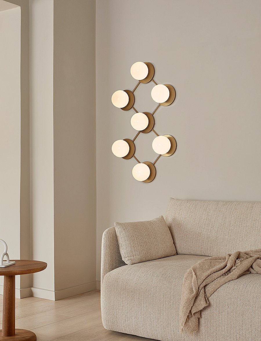 Nuura - Liila 7 - seinalambid - nordic gold / opal - 0