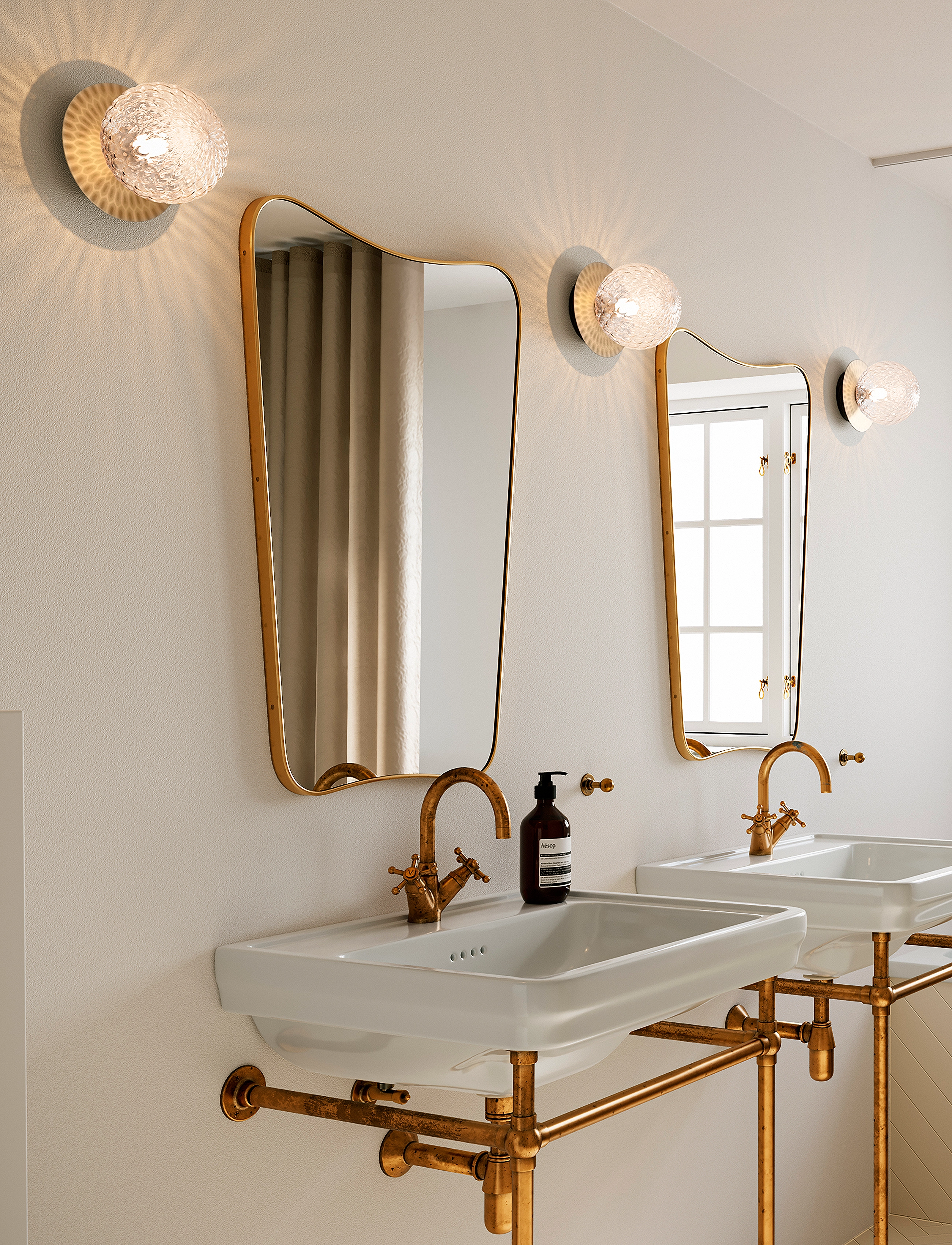Nuura Liila 1 Medium, One Size, Ceiling Lamps, Gold - Flush Mount Lights, Homeware