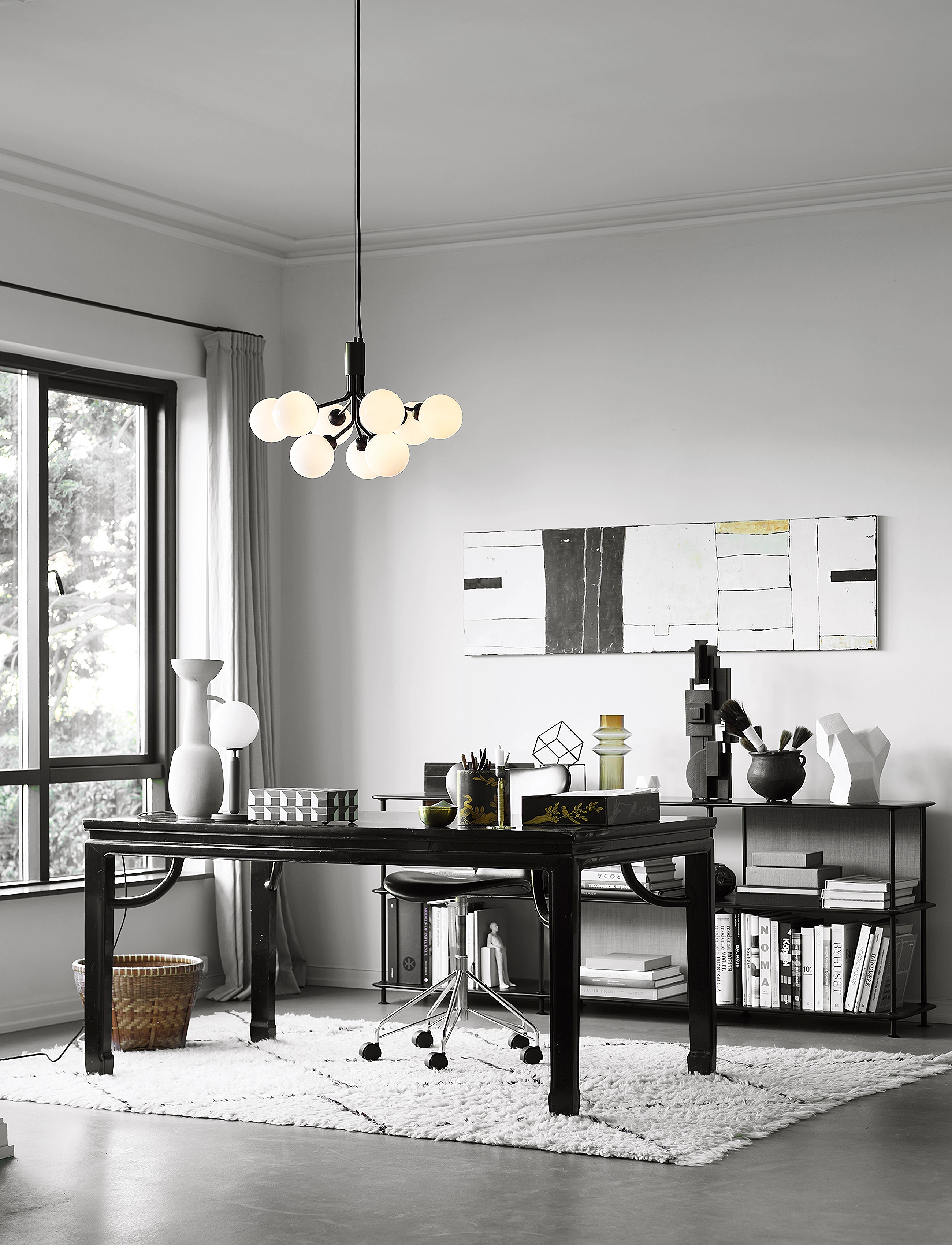 Nuura - Apiales 9 - podtynkowe lampy sufitowe - satin black/opal white - 2