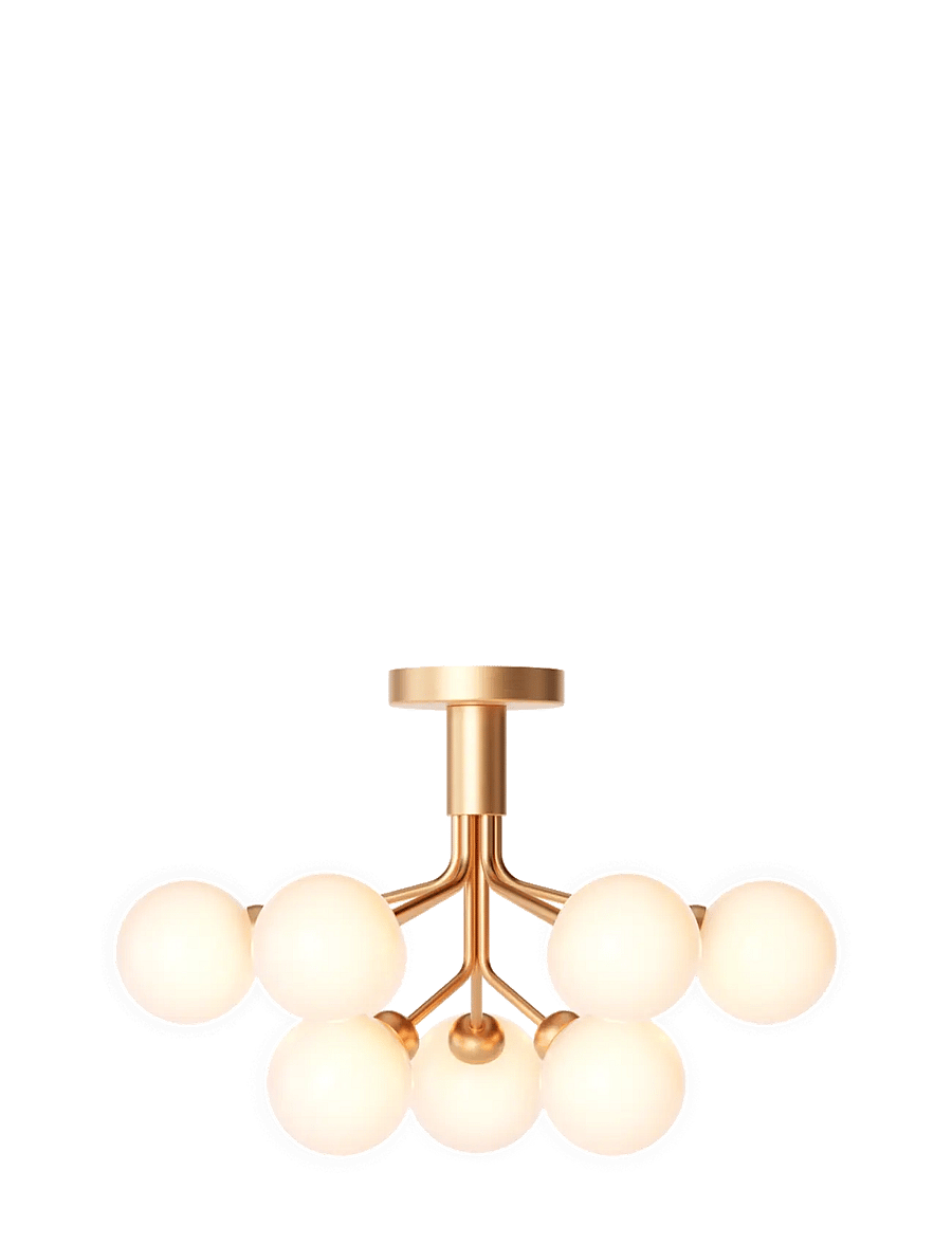Nuura - Apiales 9 Ceiling - deckeneinbauleuchten - brushed brass/opal white - 0