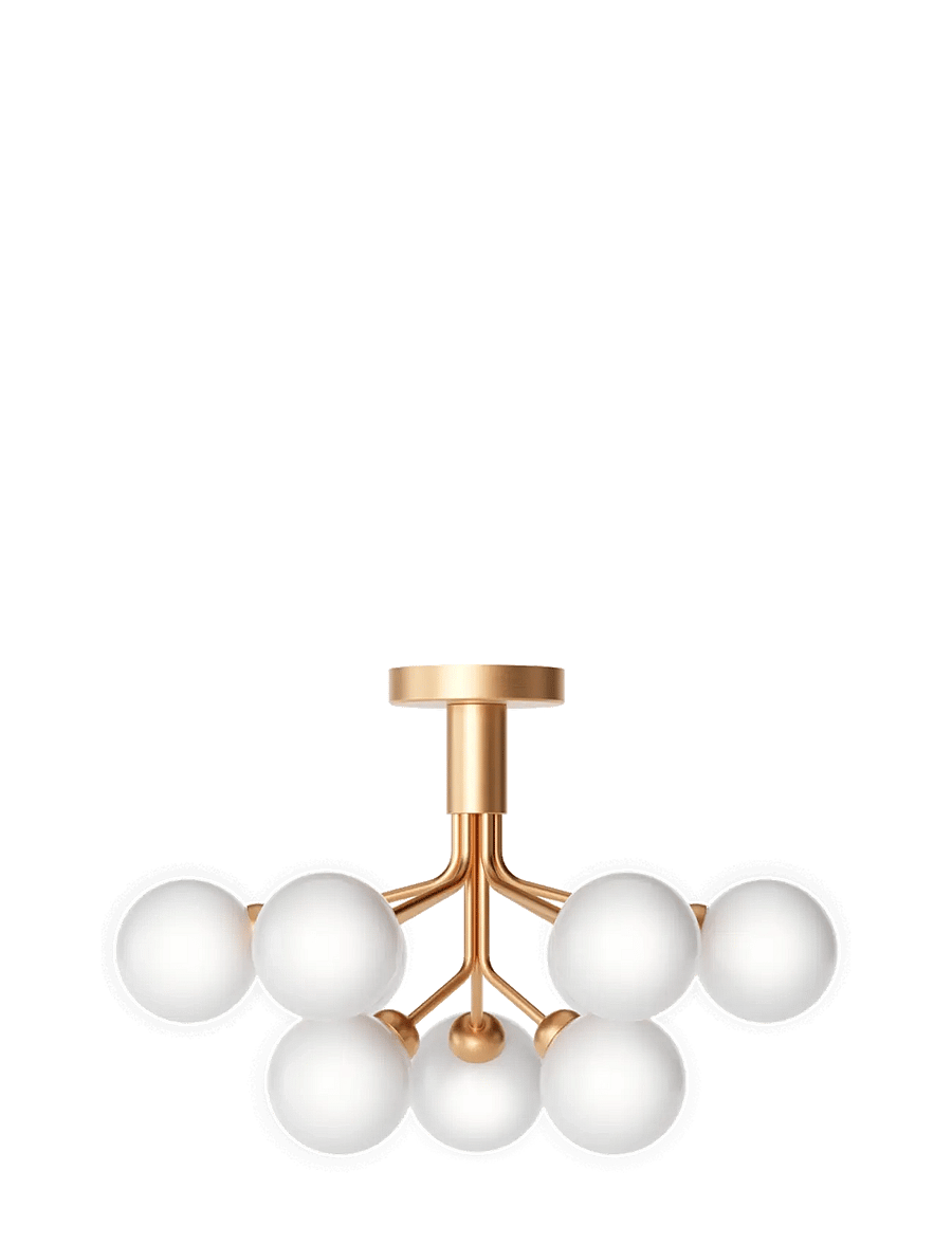 Nuura - Apiales 9 Ceiling - deckeneinbauleuchten - brushed brass/opal white - 1