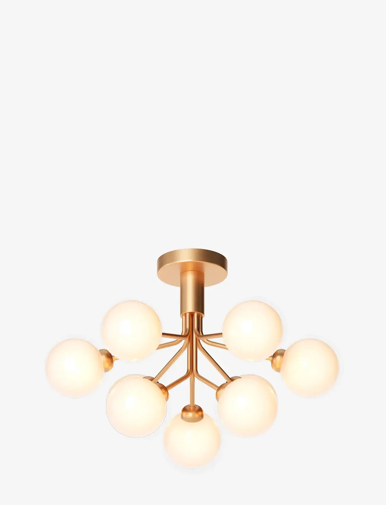 Nuura - Apiales 9 Ceiling - flush mount ceiling lights - brushed brass/opal white - 2