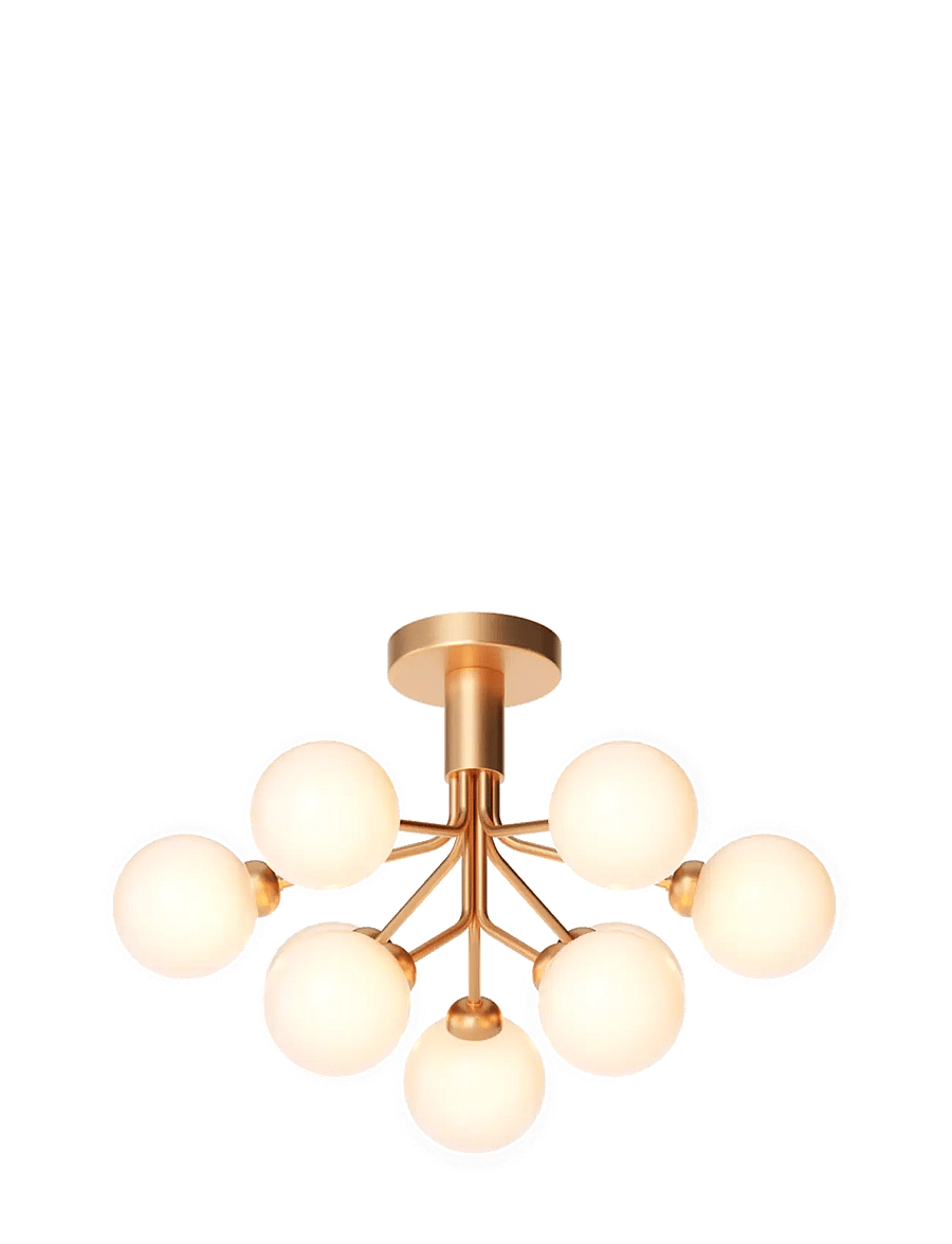 Nuura - Apiales 9 Ceiling - deckeneinbauleuchten - brushed brass/opal white - 2