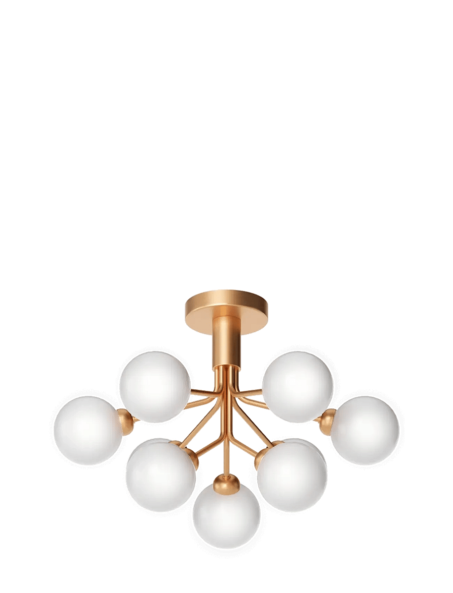 Nuura - Apiales 9 Ceiling - deckeneinbauleuchten - brushed brass/opal white - 3