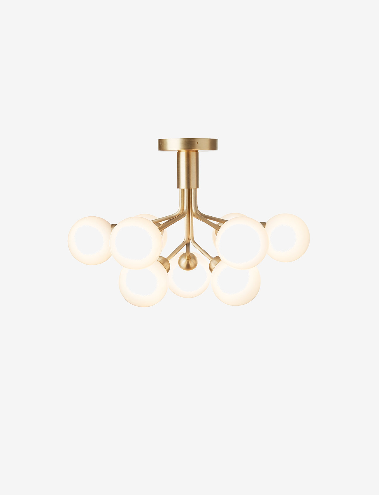 Nuura - Apiales 9 Ceiling - plafonai - brushed brass/opal white - 0