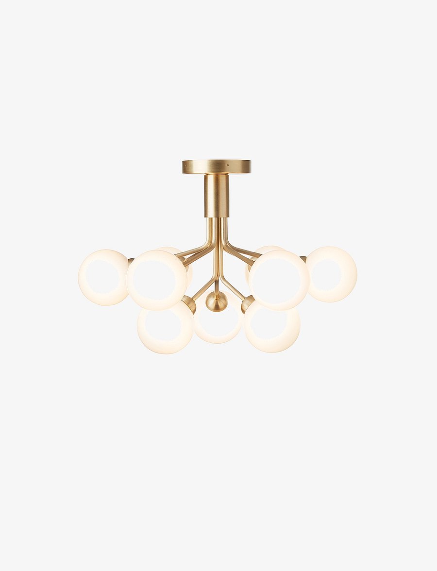 Nuura - Apiales 9 Ceiling - deckeneinbauleuchten - brushed brass/opal white - 4