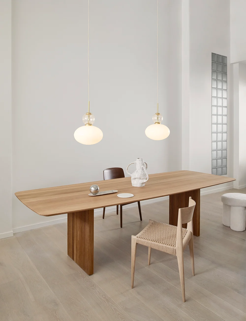 Nuura - Rizzatto 32 - pendellampen - satin brass / opal - 1