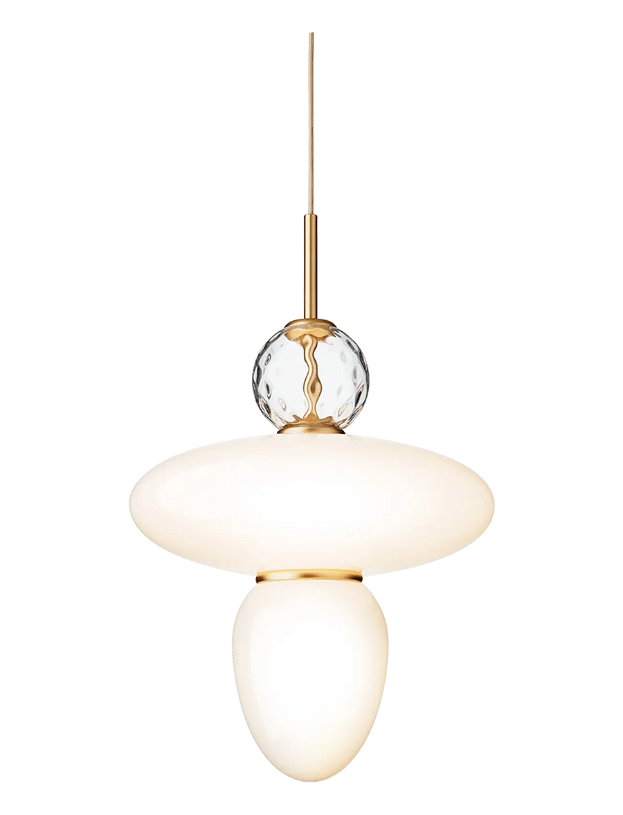 Nuura - Rizzatto 43 - rippvalgustid - satin brass / opal - 1