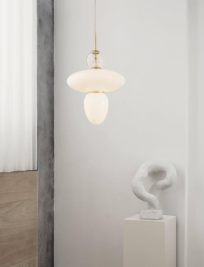 Nuura - Rizzatto 43 - lampy wiszące - satin brass / opal - 0