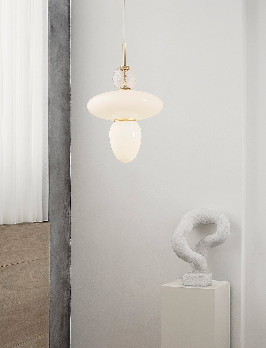 Nuura - Rizzatto 43 - rippvalgustid - satin brass / opal - 0