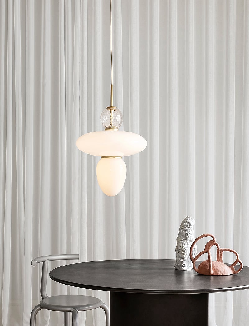 Nuura - Rizzatto 43 - lampy wiszące - satin brass / opal - 2