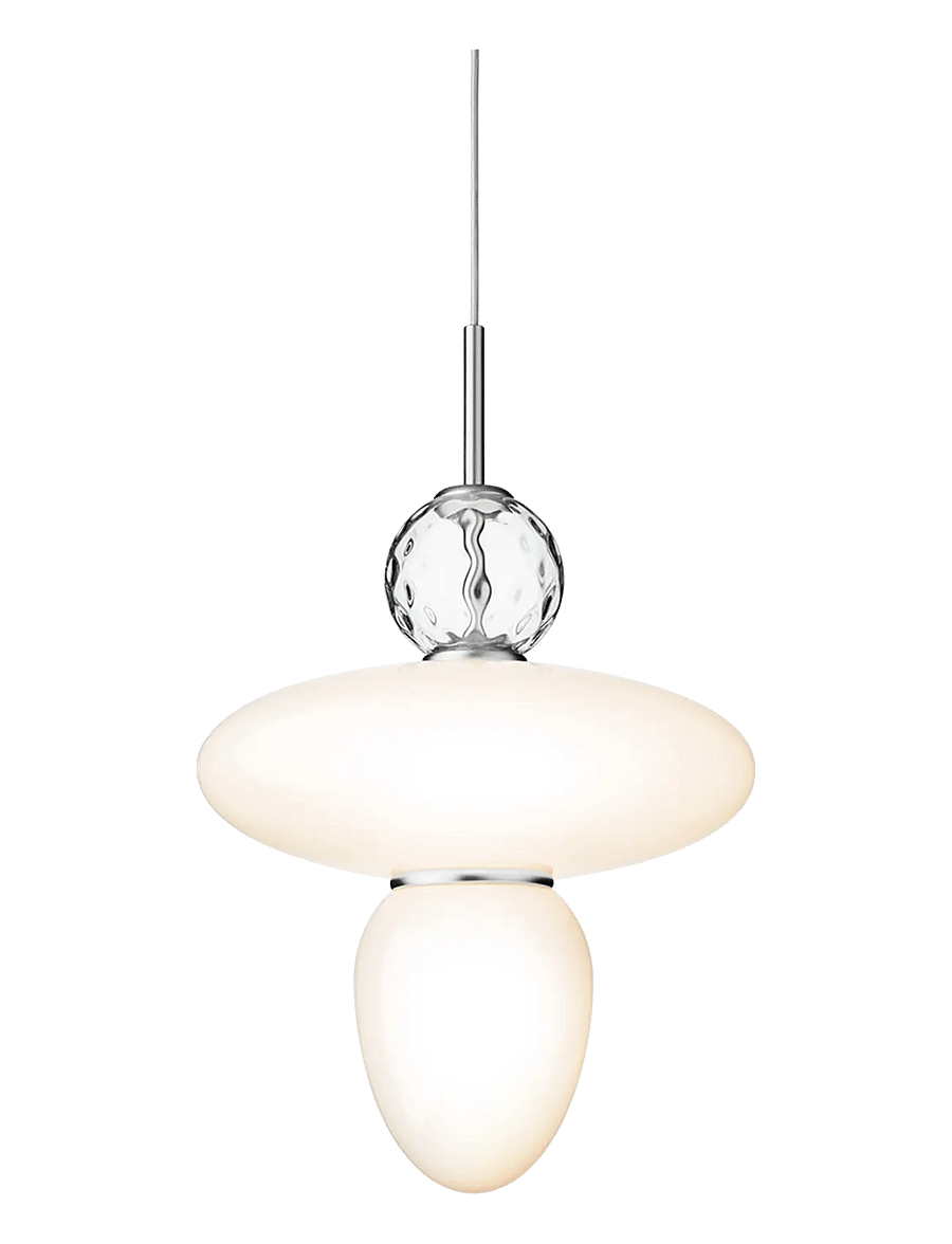 Nuura - Rizzatto 43 - pendellampen - satin silver / opal - 1