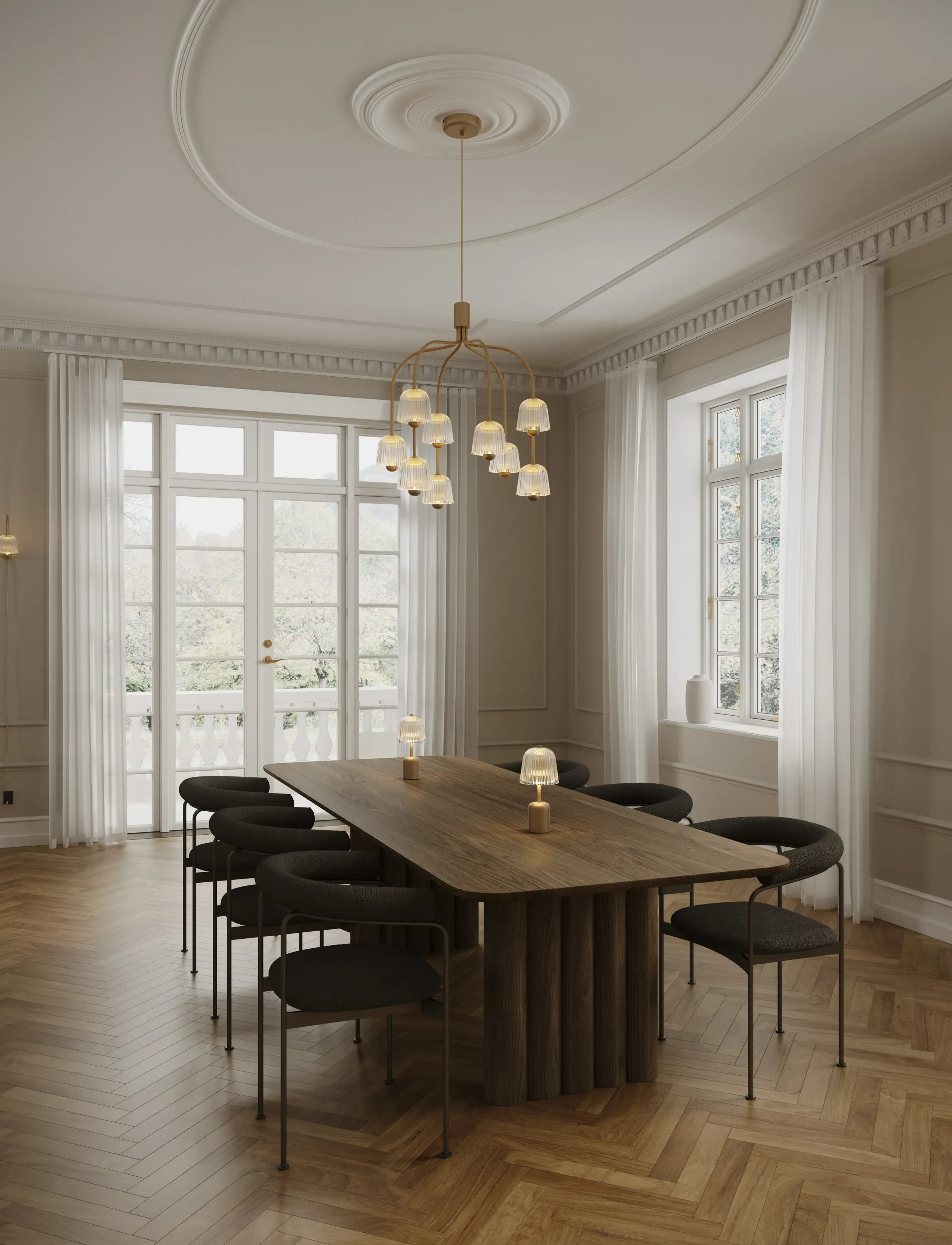 Nuura Asteea 9 Chandelier, One Size, Ceiling Lamps, Gold - Pendant Homeware