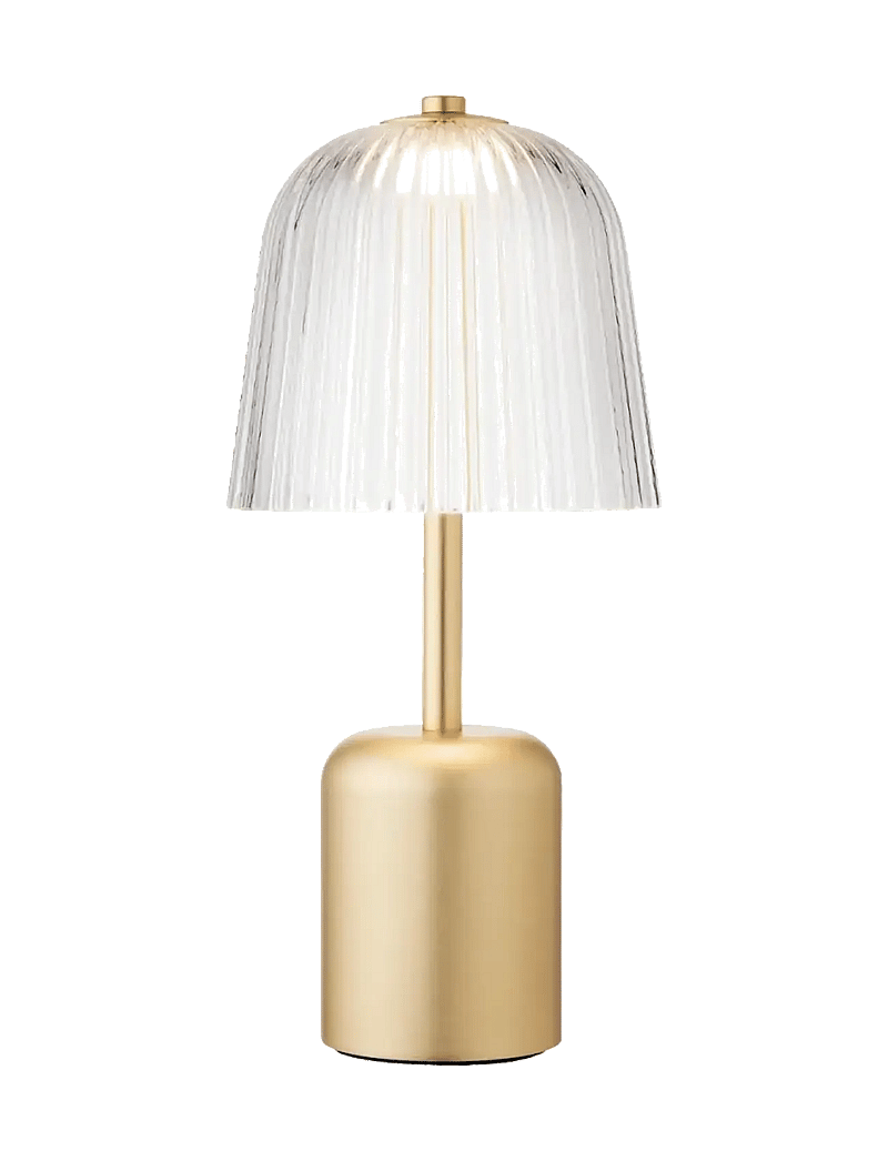 Nuura - Asteea Table Portable - beleuchtungszubehör - satin brass/ripple glass - 0