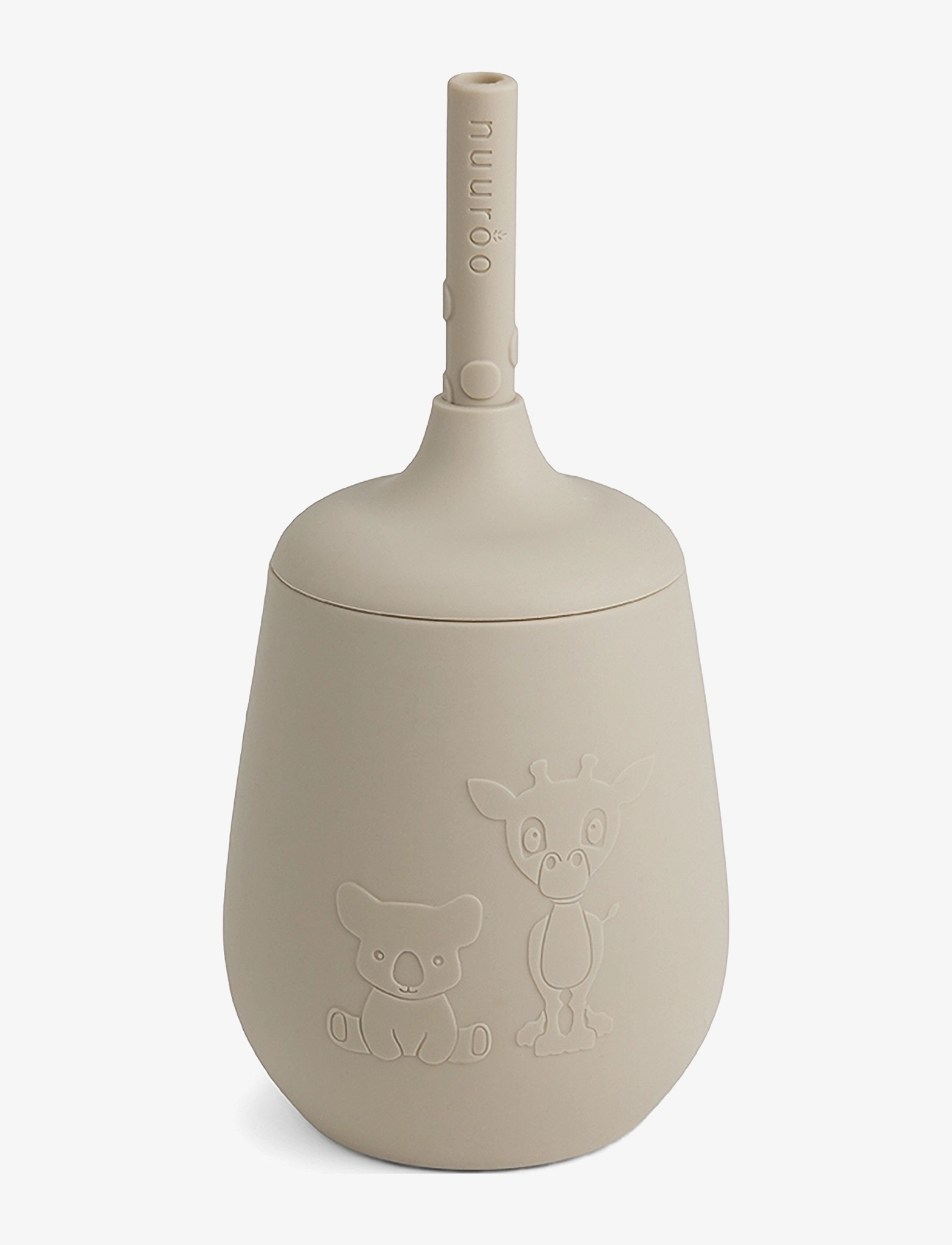 Nuuroo - Adita silicone cup with straw - kubki do picia - cobblestone - 1