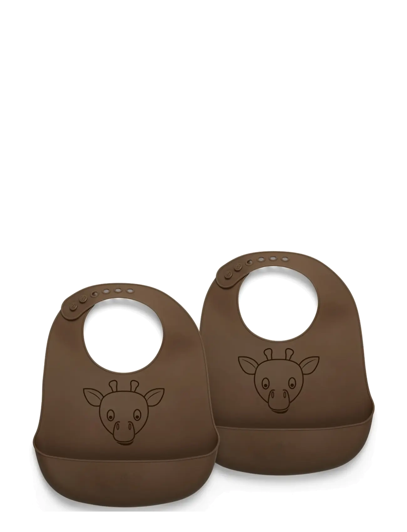 Nuuroo Alfie Silicone Short Bib 2-Pack With Print, One Size, Bibs, Braun - Sleeveless Kinder