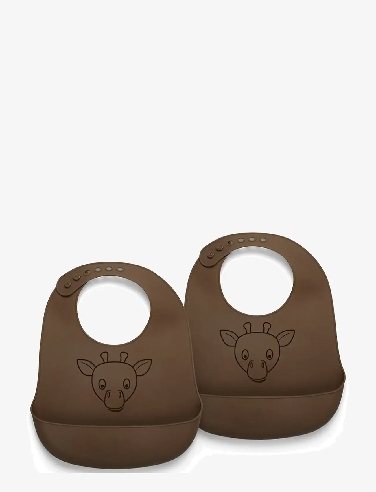 Nuuroo - Alfie silicone short bib 2-pack with print - Ärmlösa haklappar - acorn - 0
