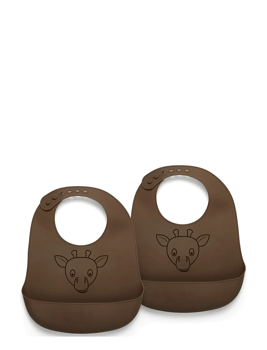 Nuuroo - Alfie silicone short bib 2-pack with print - Ärmellose lätzchen - acorn - 0