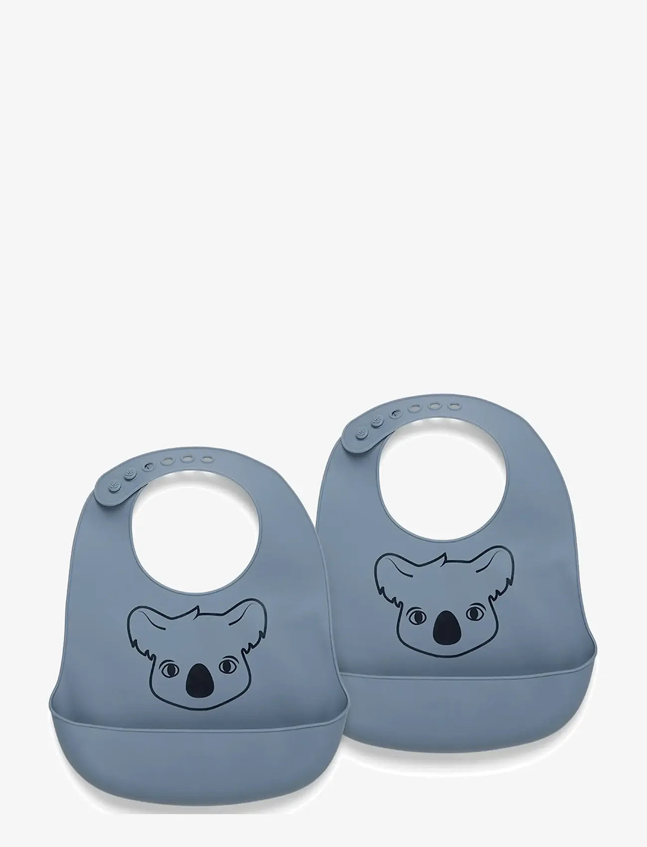 Nuuroo - Alfie silicone short bib 2-pack with print - hagesmække uden ærmer - bering sea - 0