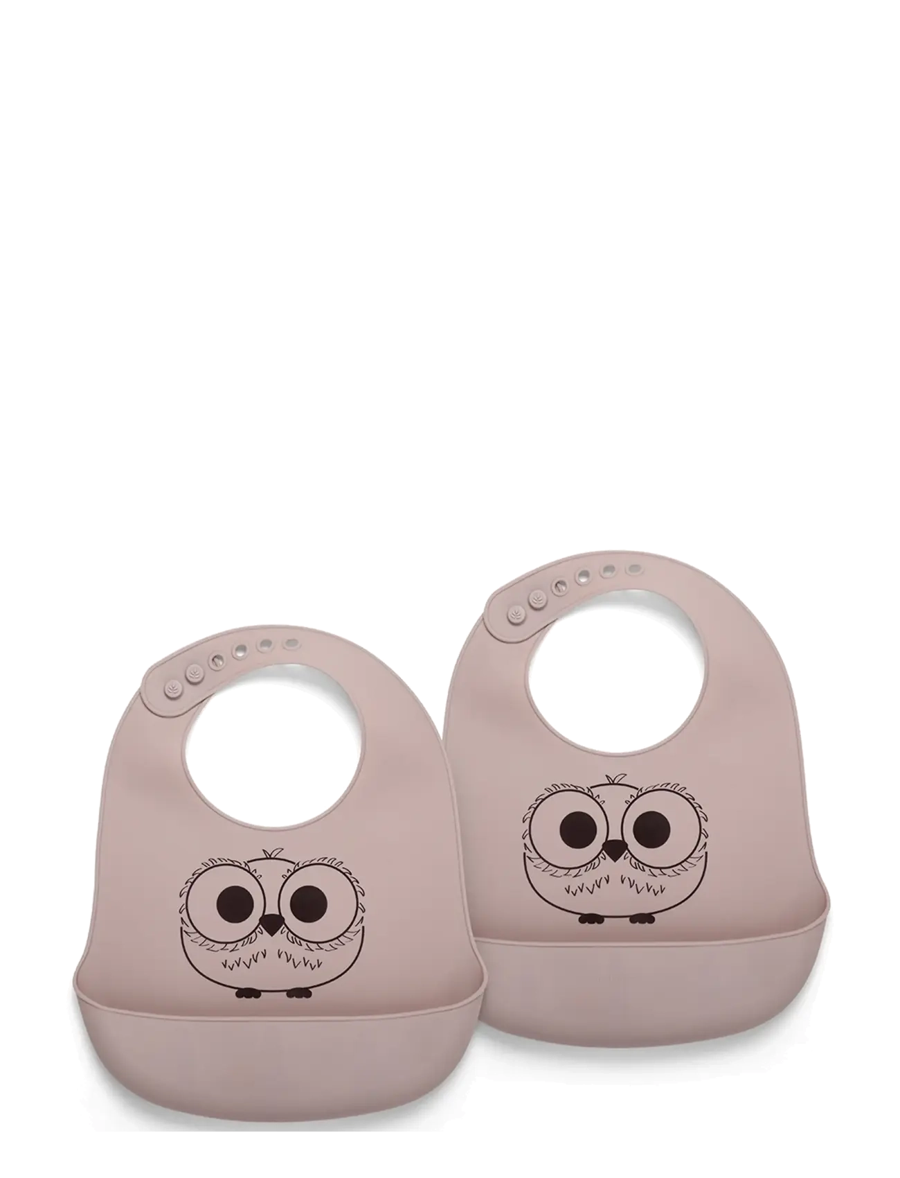 Nuuroo Alfie Silicone Short Bib 2-Pack With Print, One Size, Bibs, Rosa - Sleeveless Kinder