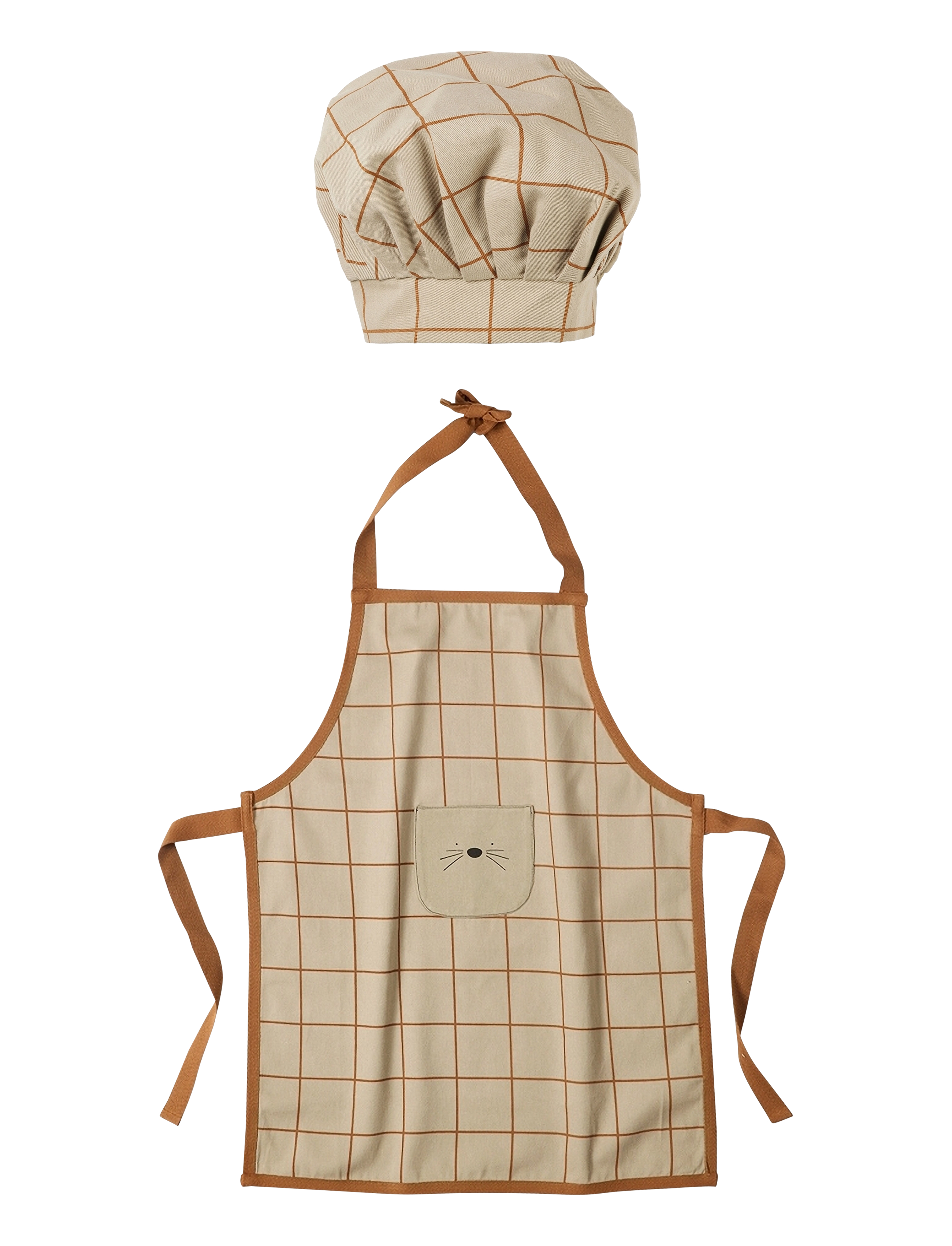 Nuuroo Elliot Apron Set, One Size, Baking & Cooking, Beige - Aprons, Kinder