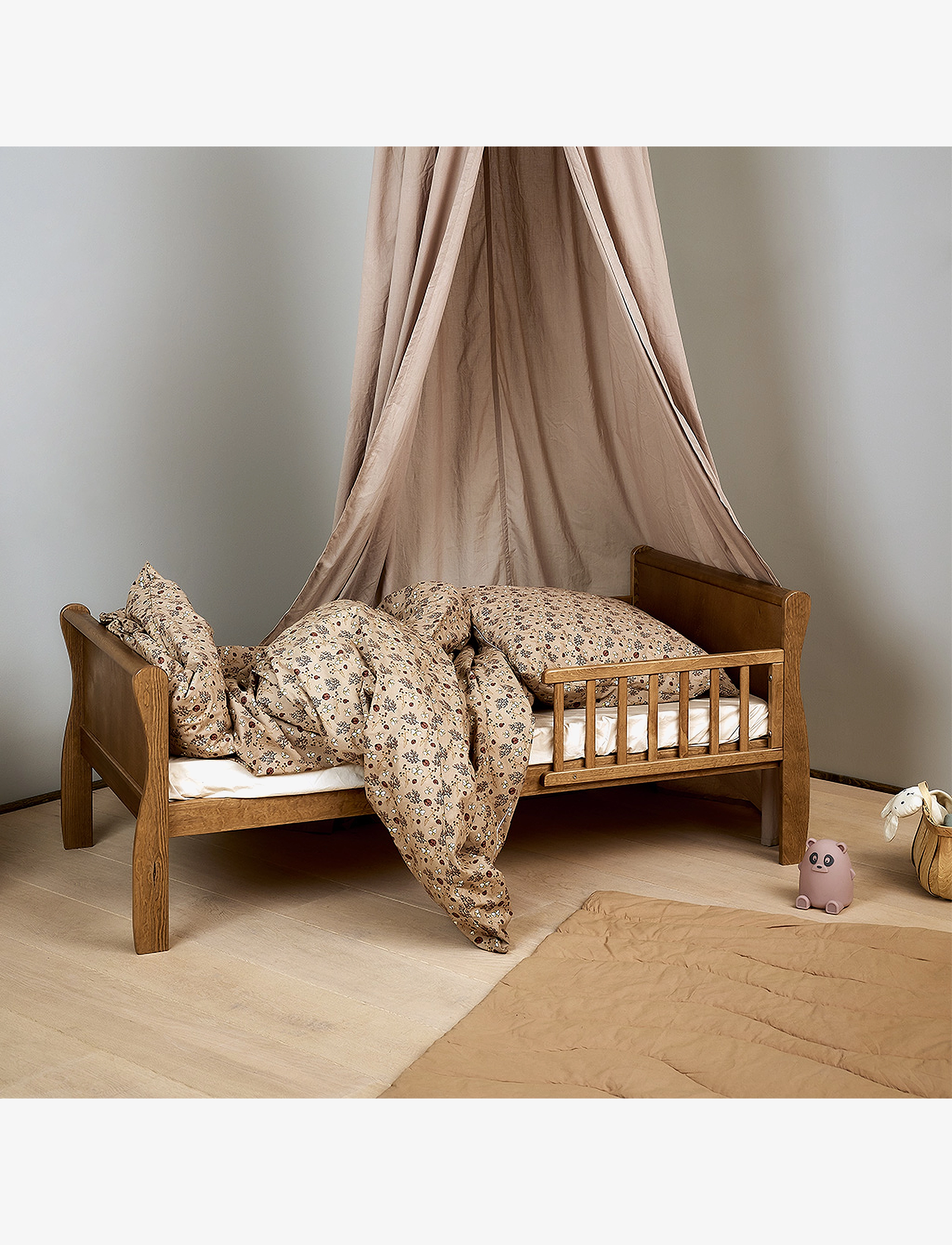 Nuuroo - Bera junior bed linen - sova - sand - flower bee - 1